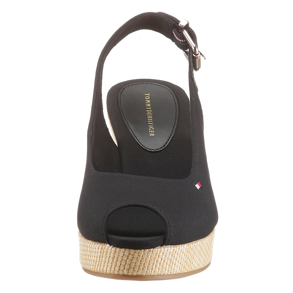 Tommy Hilfiger Sandalette »ICONIC ELBA SLING BACK WEDGE«