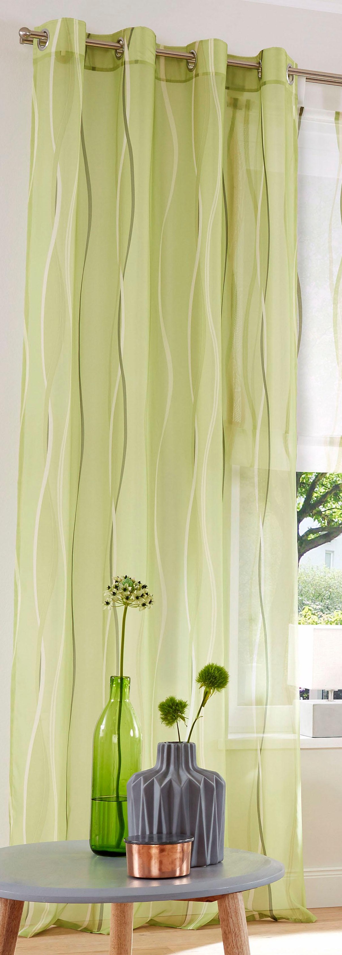 my home Gardine »Dimona«, (2 St.), 2er-Set, transparent, Voile, Polyester |  BAUR | Gardinen-Sets