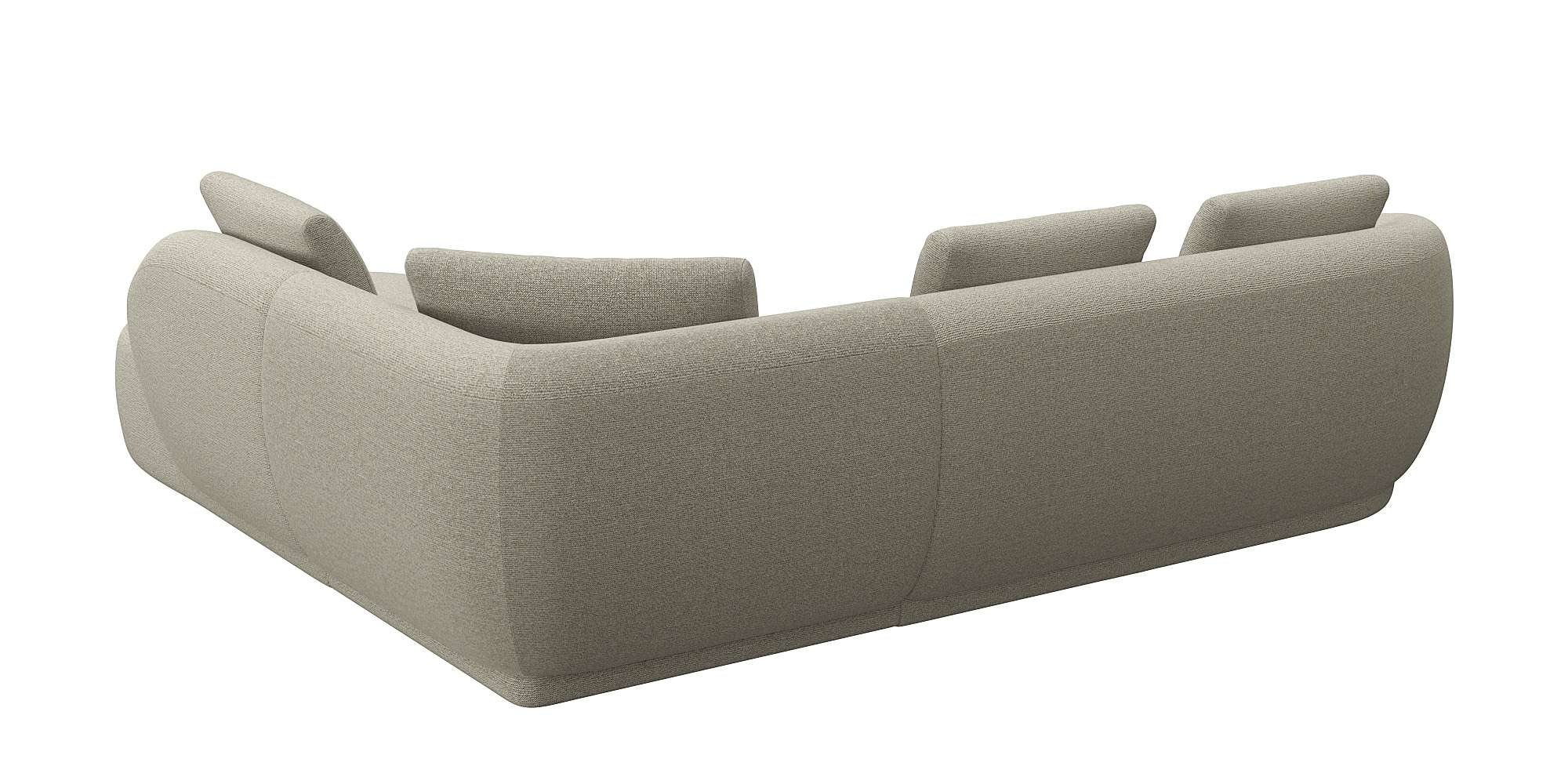 FLEXLUX Ecksofa »Torino, rund, L-Form, Sofa-Ecke mit Ottomane«, Modernes, organisches Sofa-Design, Kaltschaum, Wellenunterfederung