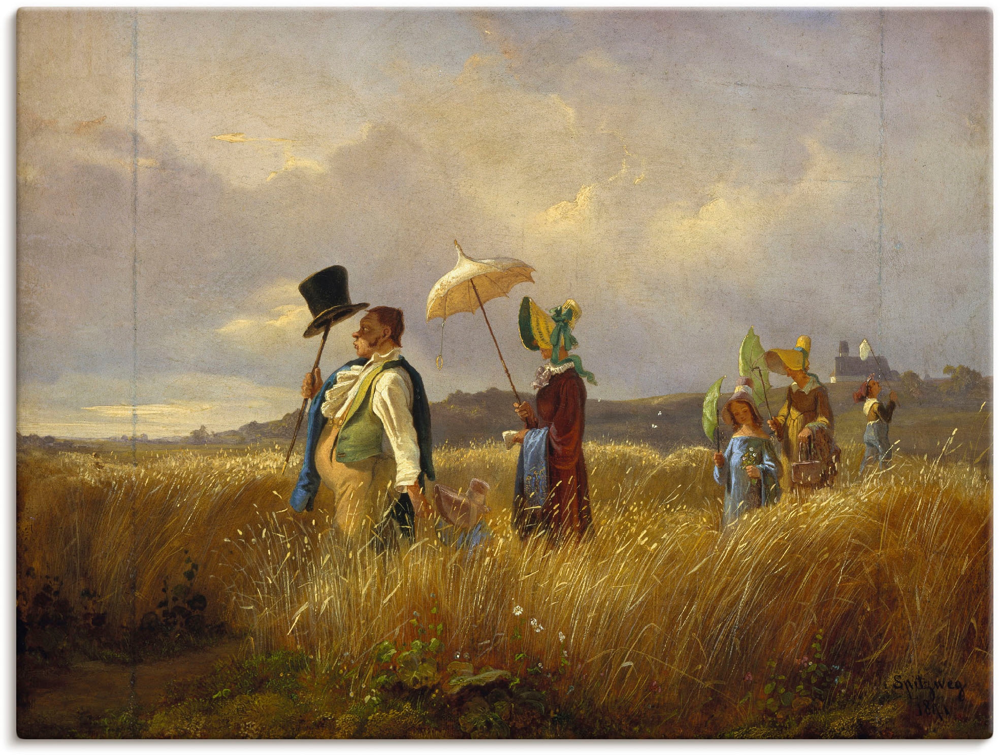 Artland 1100000002199 "Der Sonntagsspaziergang. 1841" Gruppen & Familien 1 Stk. tlg. auf Holzrahmen gespannt
