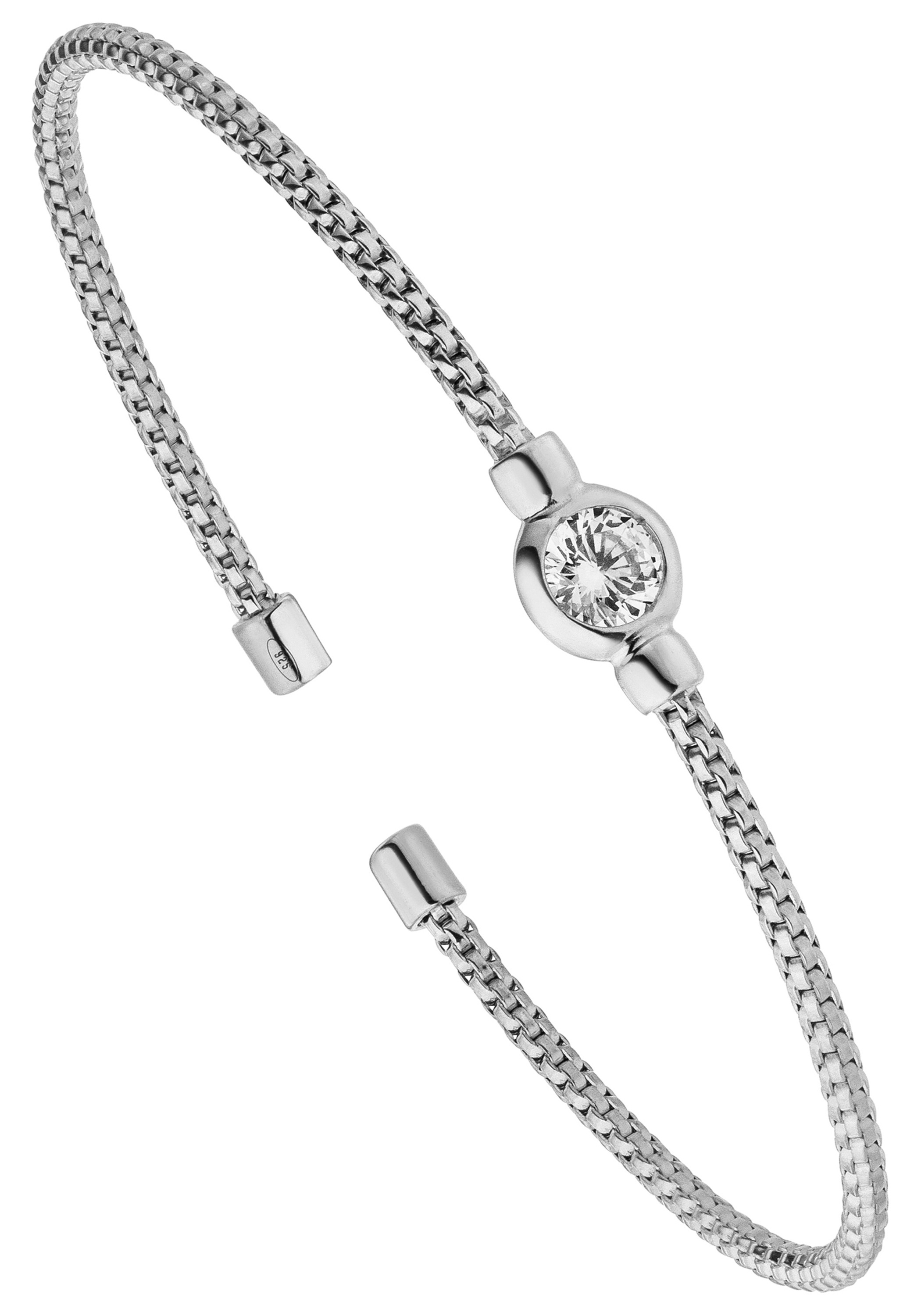 JOBO Armspange »offener Armreif« 925 Silber mit Zirkonia 17,5 cm
