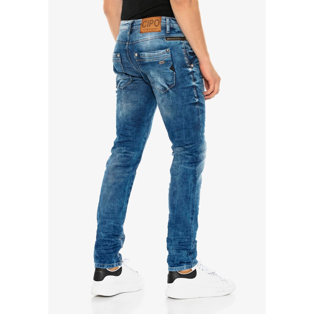 Cipo & Baxx Slim-fit-Jeans, in verwaschenem Design in Straight Fit