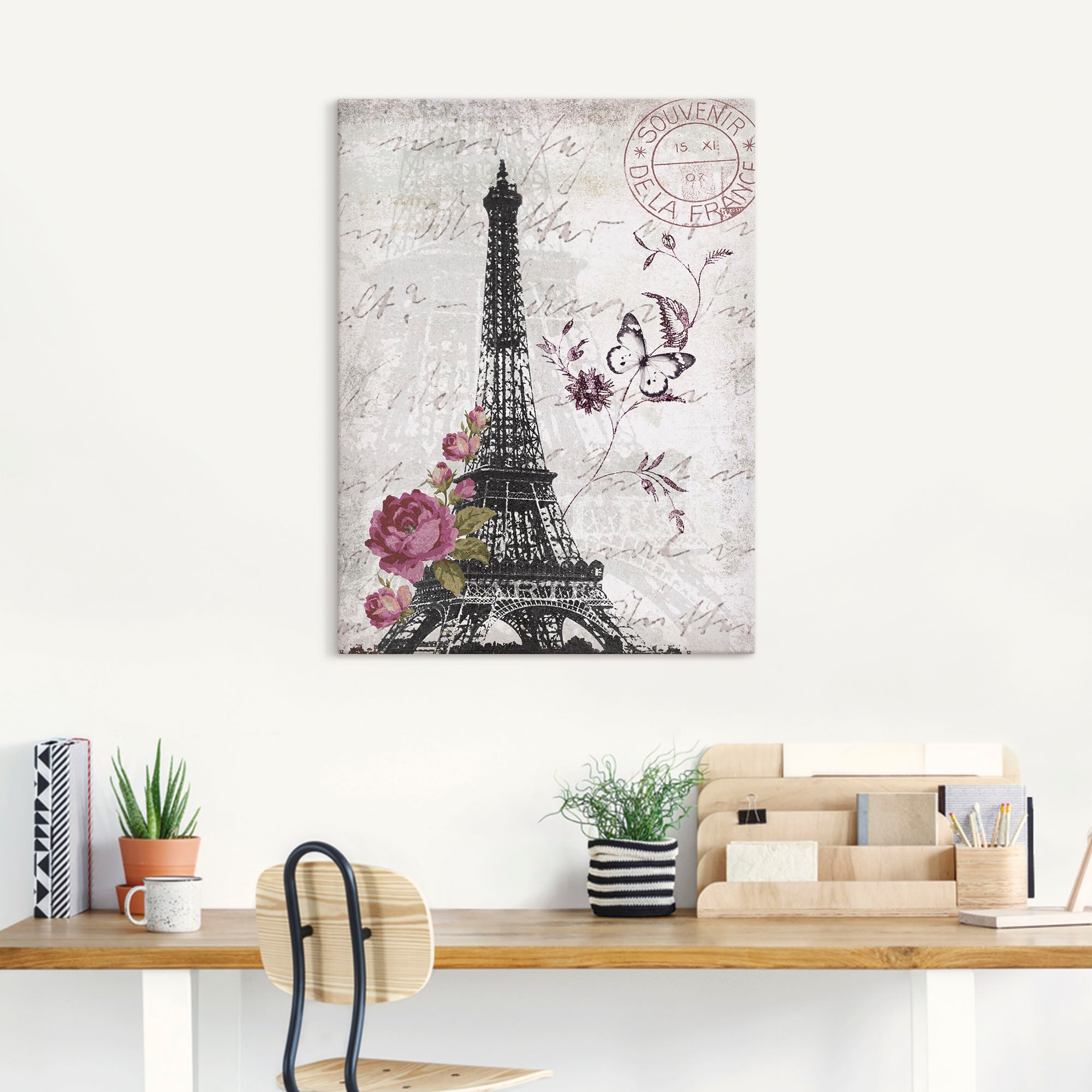 Artland Wandbild »Eiffelturm Grafik«, Bilder von Europa, (1 St.), als Alubild, Outdoorbild, Leinwandbild, Poster, Wandaufkleber