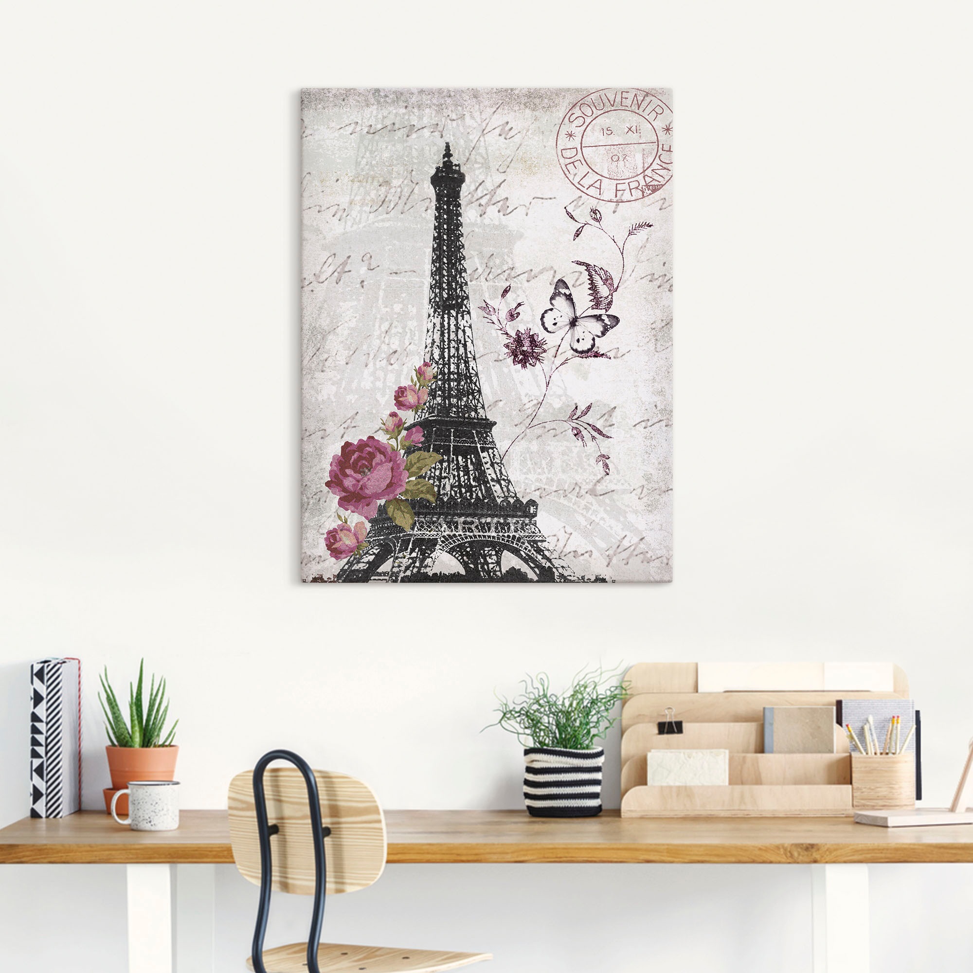 Artland Leinwandbild "Eiffelturm Grafik" Bilder von Europa 1 Stk. tlg. auf günstig online kaufen
