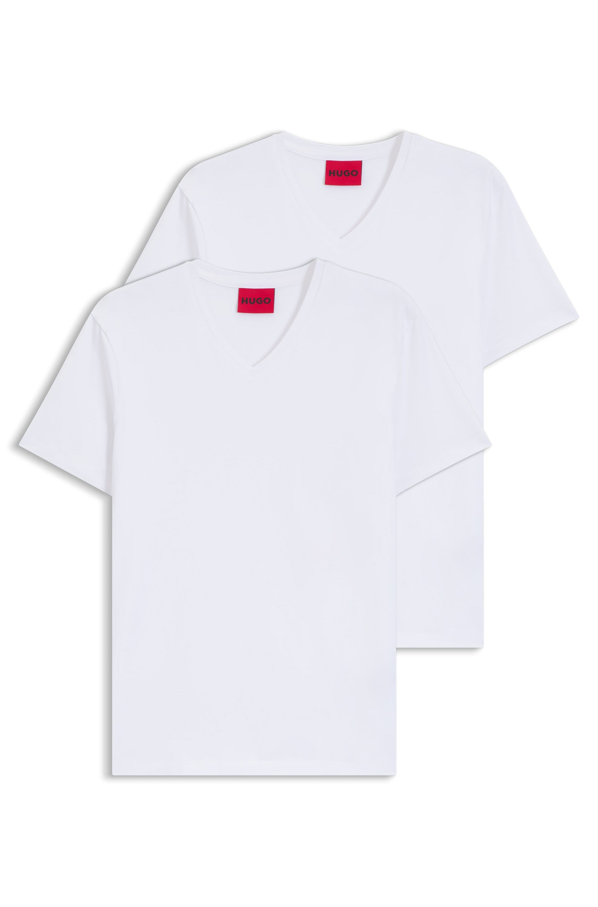 HUGO T-Shirt »HUGO-V« Packung, 2er,  V-Ausschnitt, Slim-Fit, HUGO Logo-Print