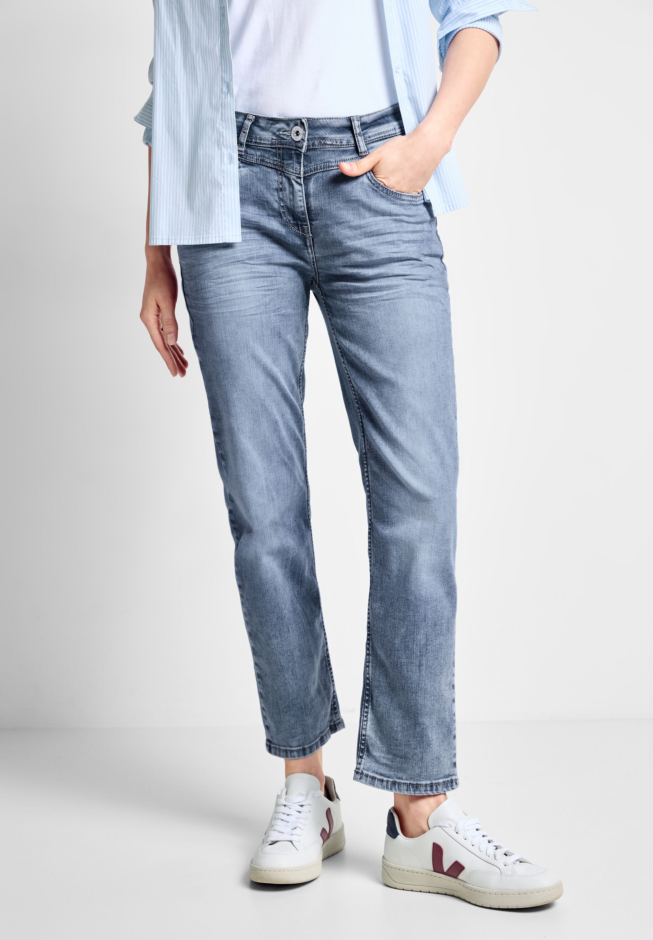 Cecil Slim-fit-Jeans, softer Materialmix