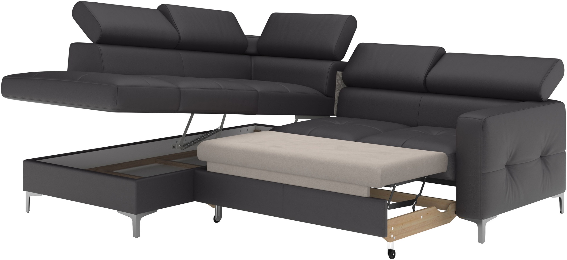 COTTA Ecksofa »Sammy L-Form«, mit Kopfteilverstellung, wahlweise mit Bettfunktion & Bettkasten