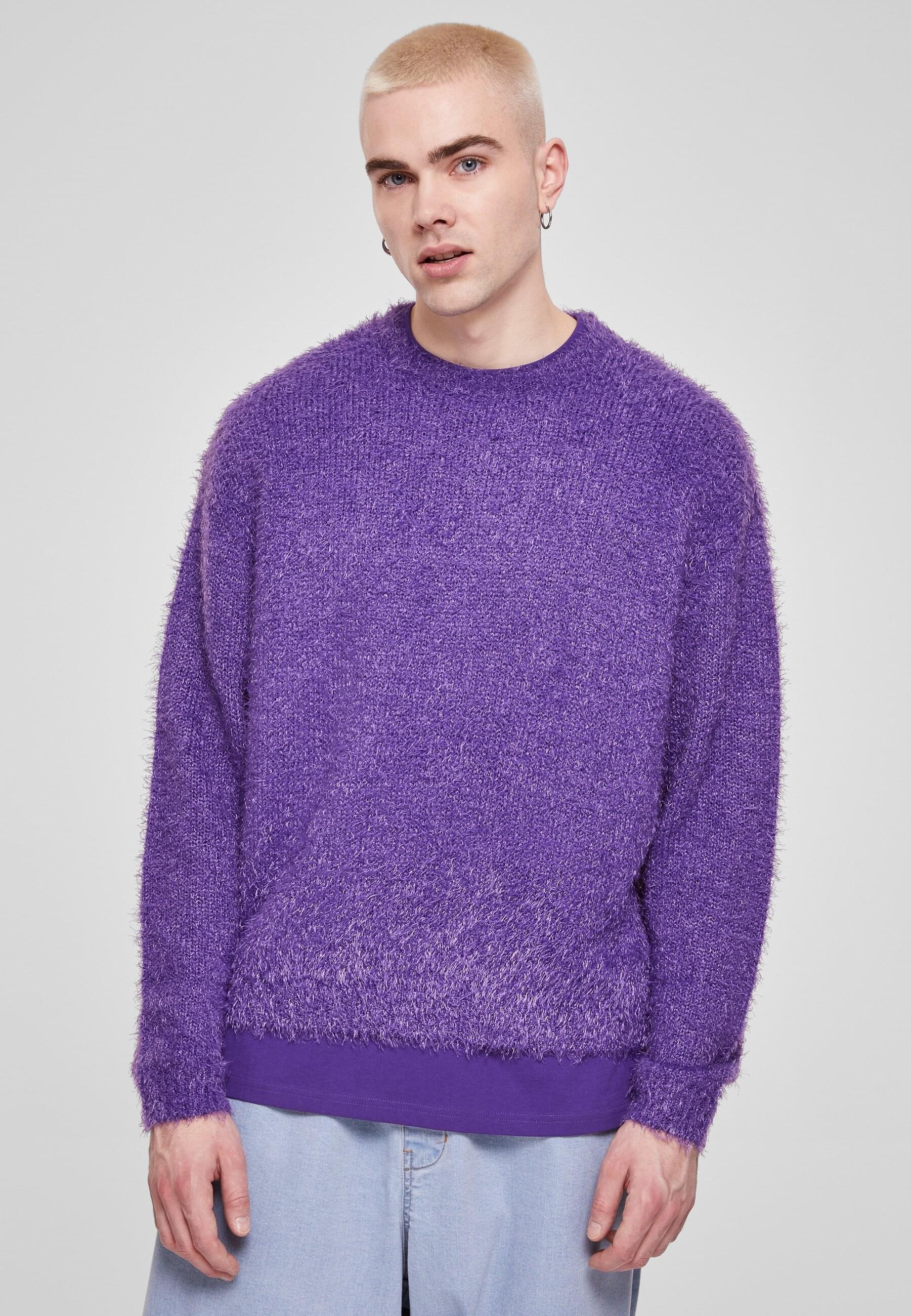 URBAN CLASSICS Rundhalspullover »Urban Classics Herren Feather Sweater«, (1 tlg.)