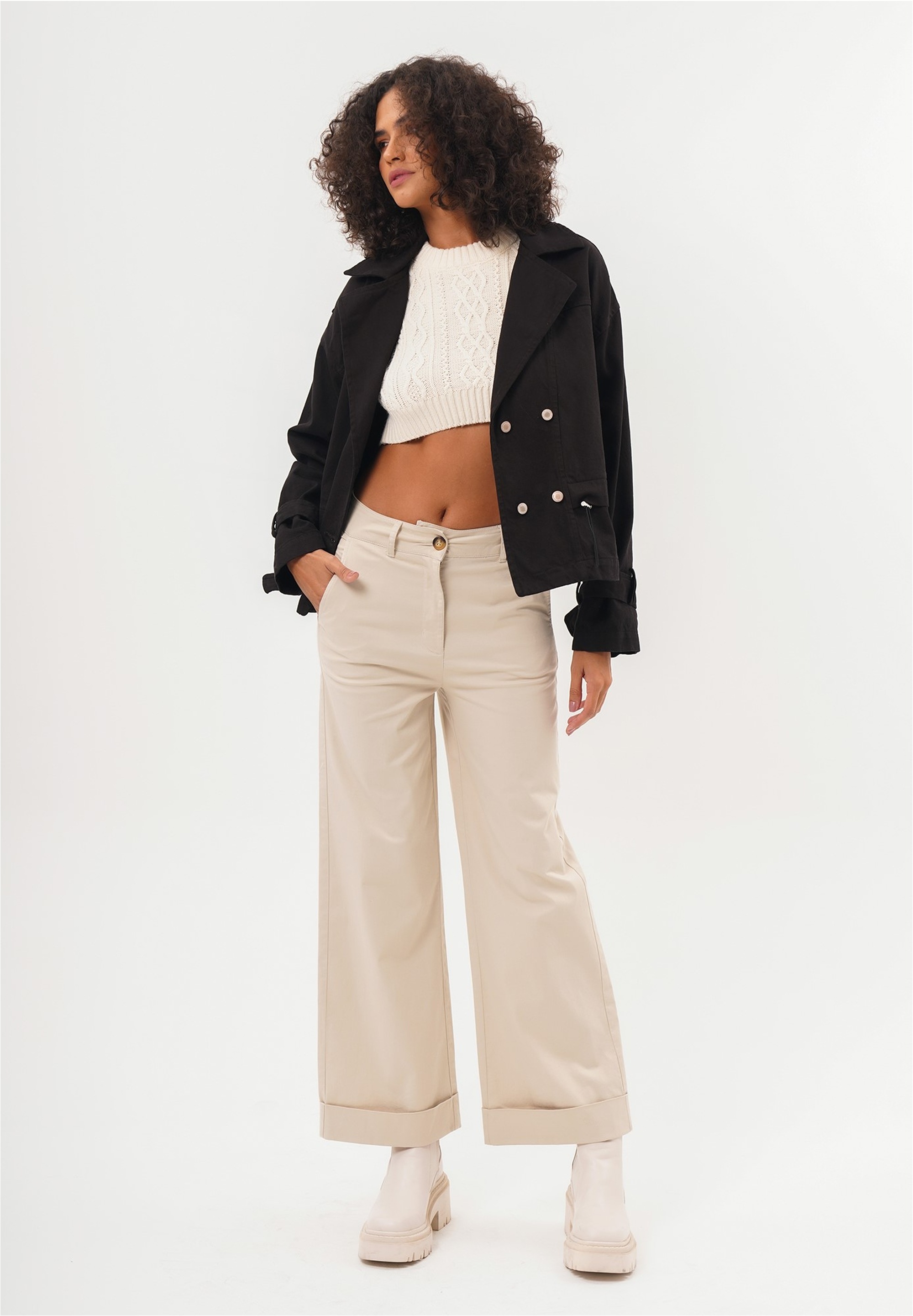 Thumbnail - freshlions Trenchcoat "Helena" 1 Stk. mit stylischem Reverskragen