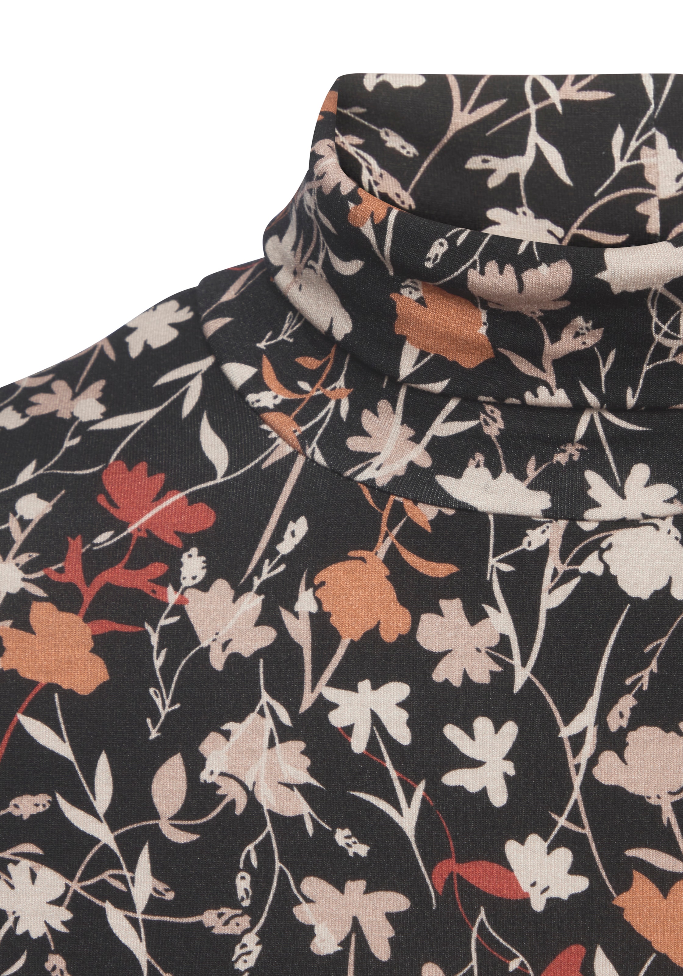 LASCANA Rollkragenshirt mit Blumenprint, Jerseyshirt, modisches Basic