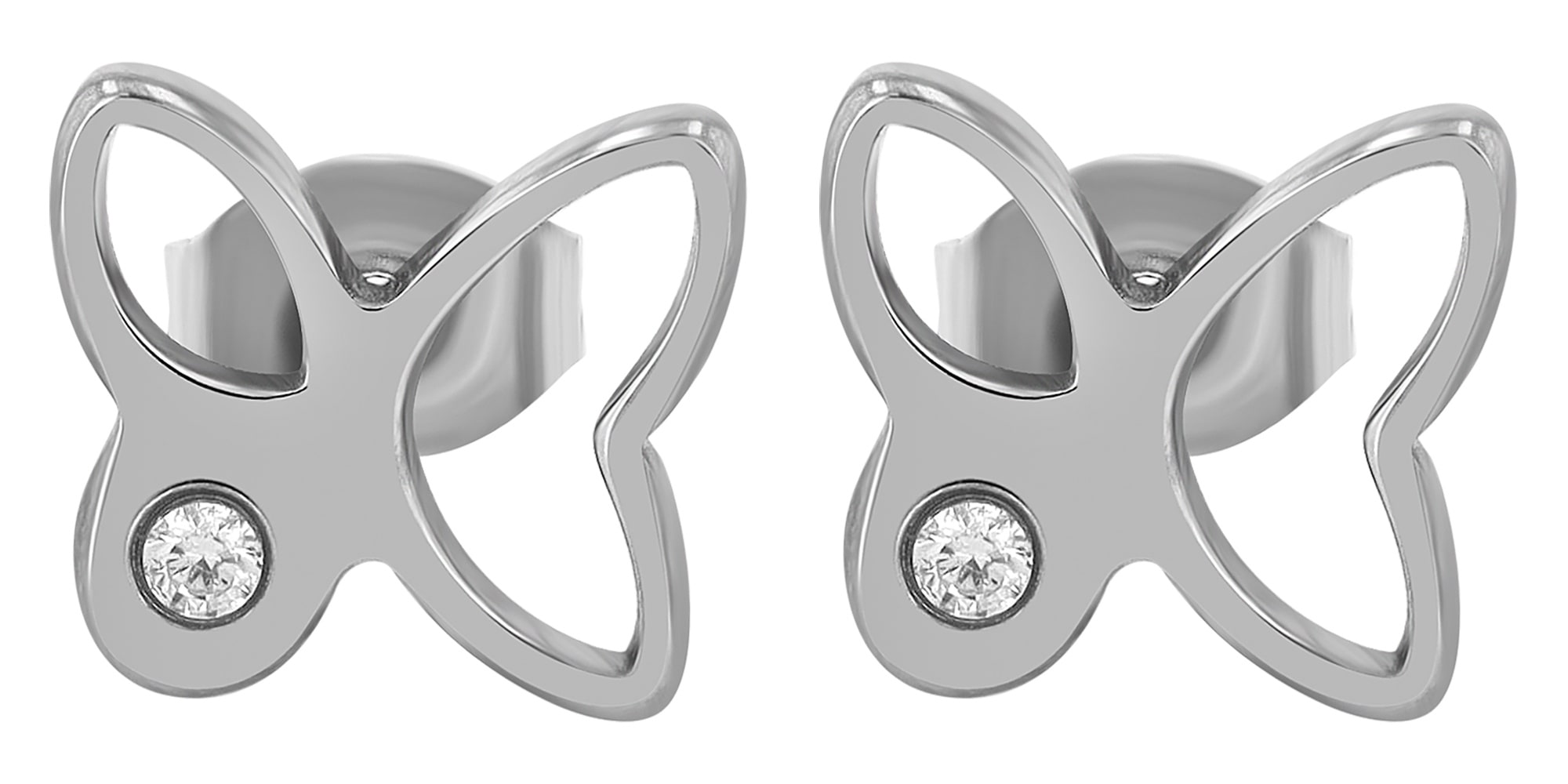 Adelia´s Paar Ohrhänger »Damen Ohrringe – Ohrstecker aus Titan mit Zirkonia« Ideal als Geschenk – dezent und elegant