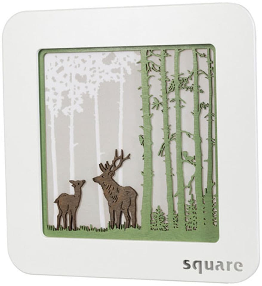 Weigla LED-Bild "Square - Standbild Wald, Weihnachtsdeko", (1 St.), mit Timerfunktion