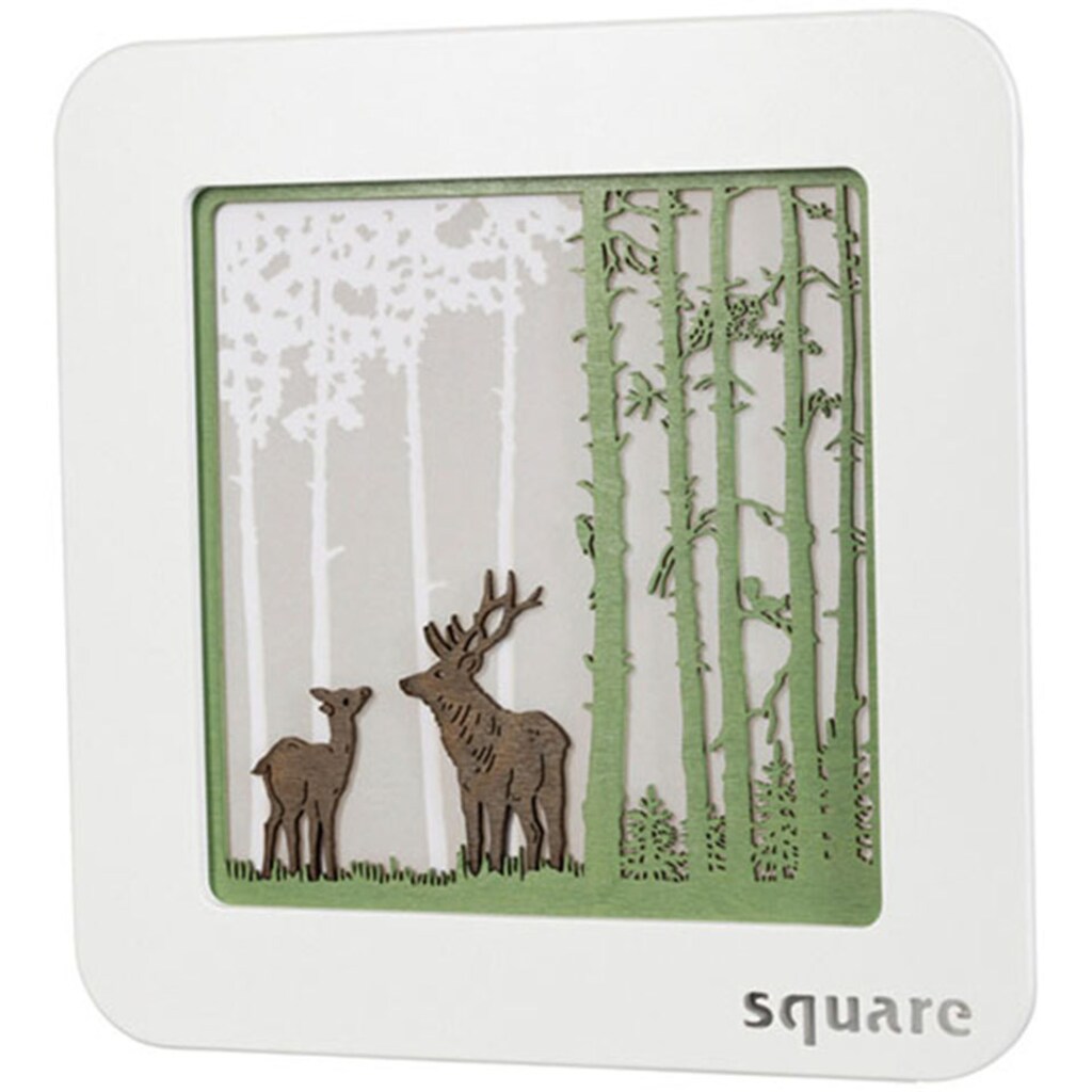 Weigla LED-Bild »Square - Standbild Wald, Weihnachtsdeko«, (1 St.)