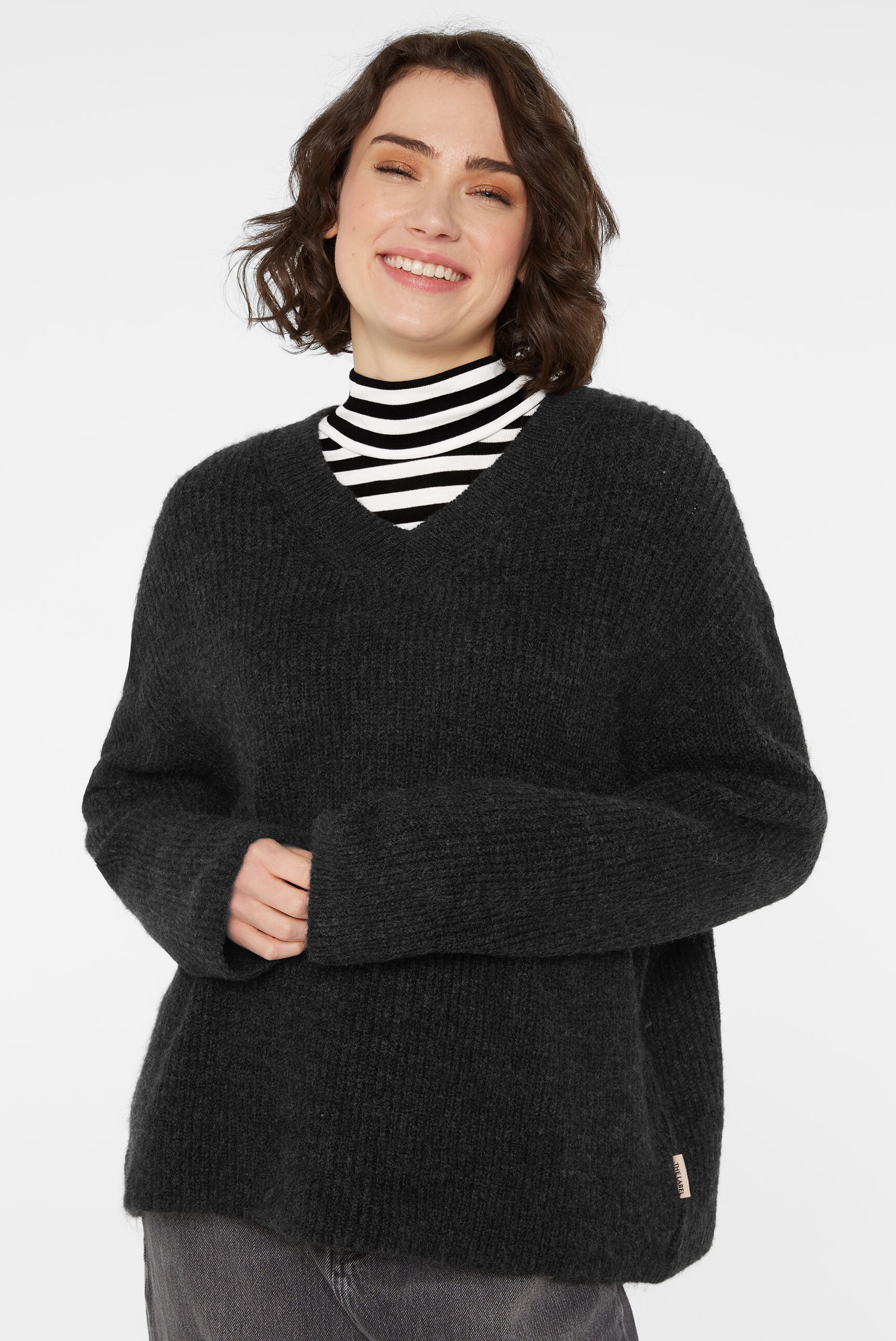 SENSES.THE LABEL V-Ausschnitt-Pullover mit V-Ausschnitt