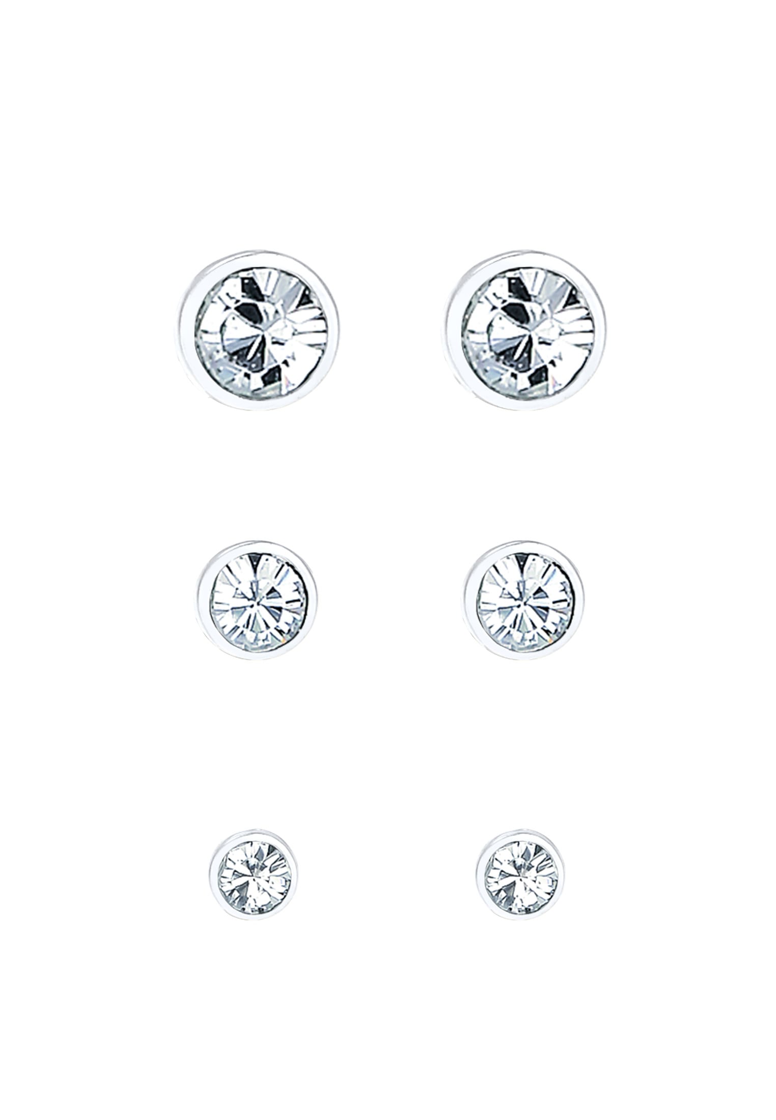 Elli Ohrring-Set »Stecker Kristalle (3 tlg) 925 Silber«