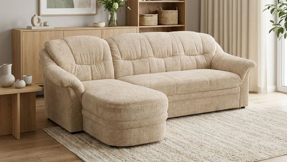 OTTO home Ecksofa "Nyborrg 234 x 142 cm, auch mit Schlaffunktion, formschön & stabil" L-Form, aus haustierfreundlichem Pet Friendly Bezug