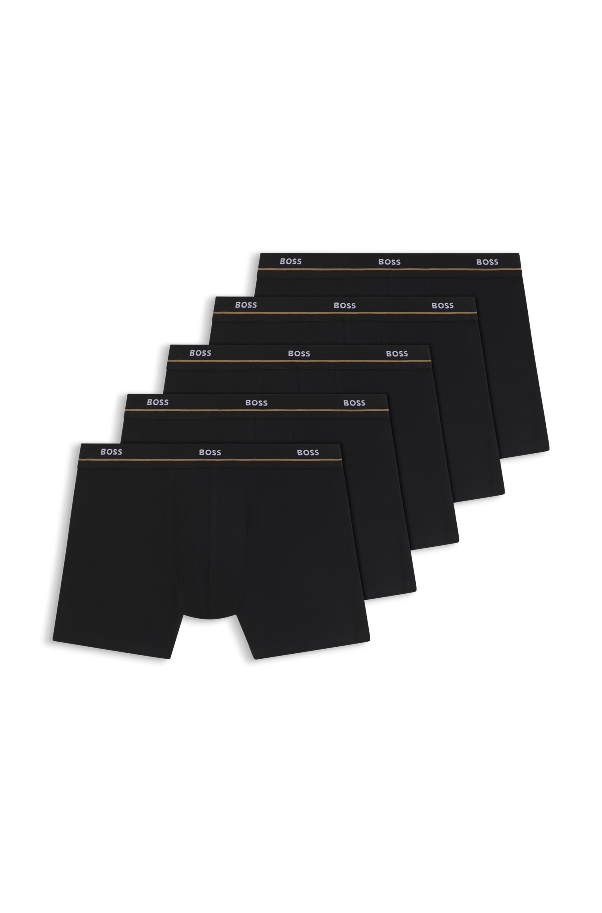 Boss "BoxerBr 5P Essential" 5 Stk. Aus Stretch-Baumwolle Mit Logo-Bund