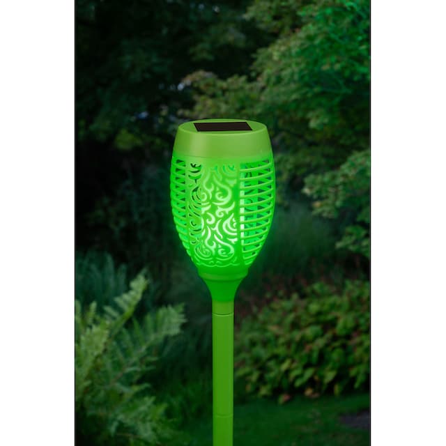 BONETTI LED Gartenfackel, LED Solar Gartenfackel grün mit realer Flamme 3er  Set kaufen | BAUR