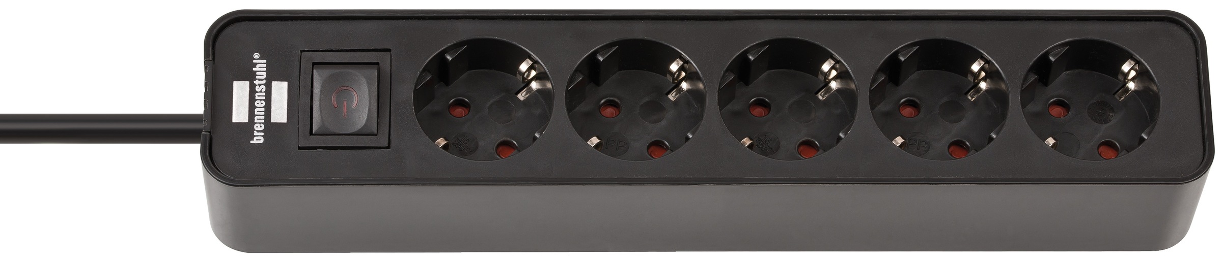 BRENNENSTUHL Steckdosenleiste "Ecolor", 1,5m, schwarz, Werkstatt, Steckdosenleisten, mit Schalter