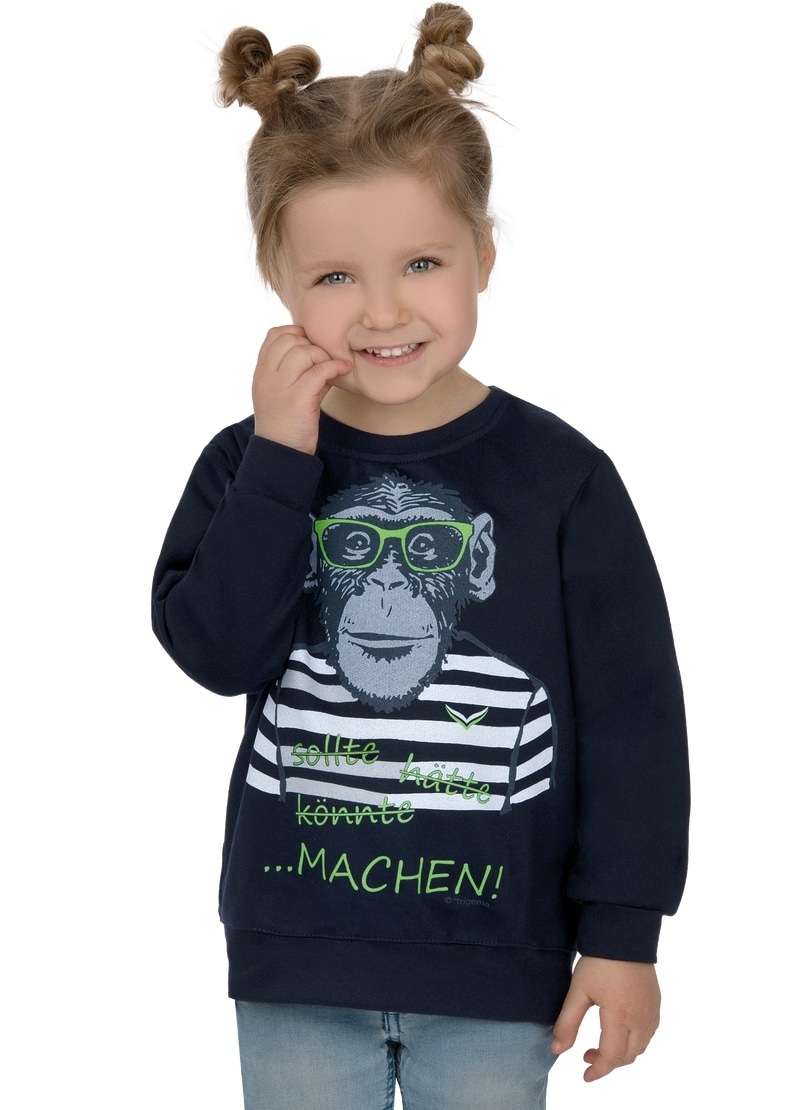 Trigema Sweatshirt »TRIGEMA Sweatshirt mit großem Affen-Druckmotiv« kaufen  | BAUR