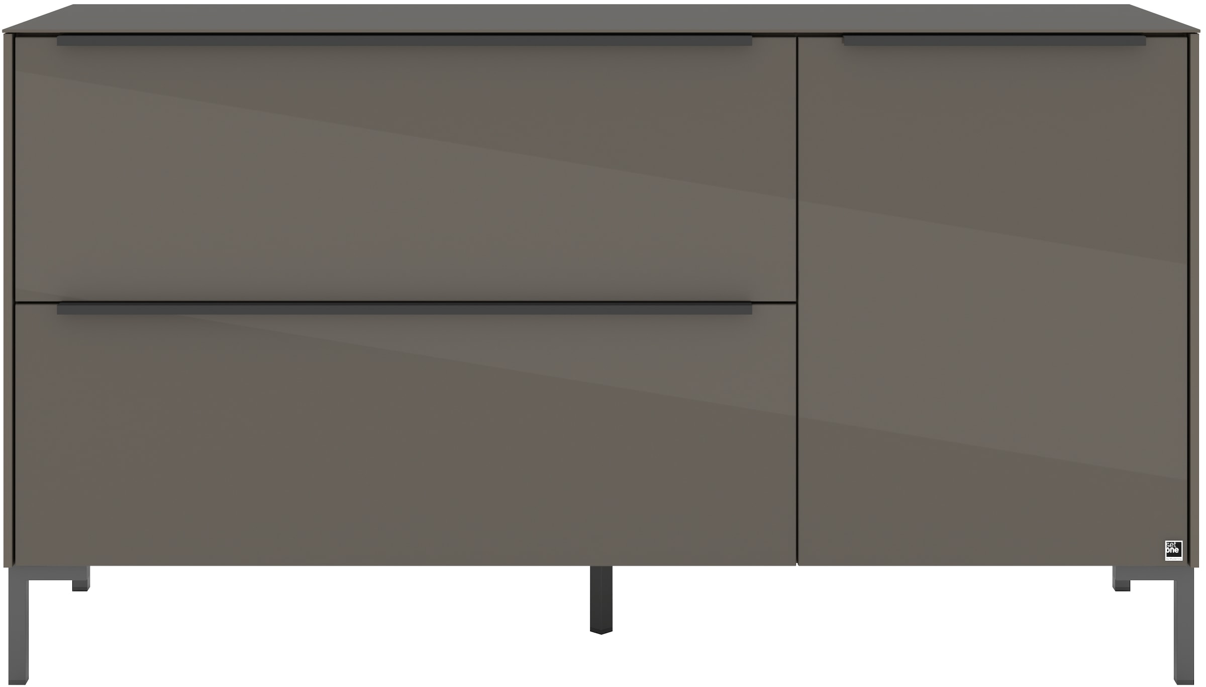 set one by Musterring Lowboard »Reno« 1 Stk. tlg. Mit Winkelfuß in diversen Farben, 77 cm Höhe & Farbauswahl