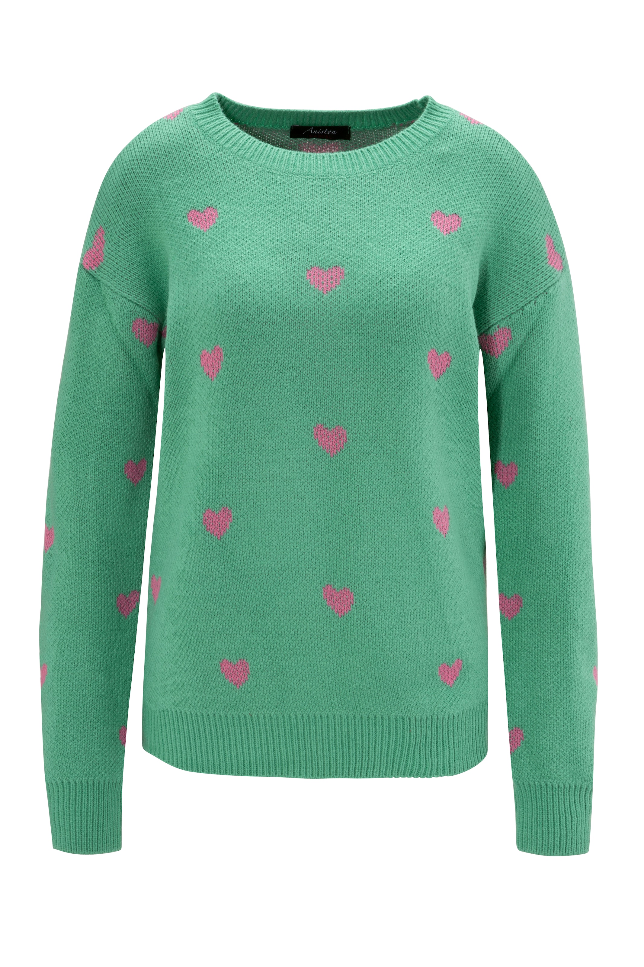 Aniston CASUAL Strickpullover, mit eingestrickten Herzchen