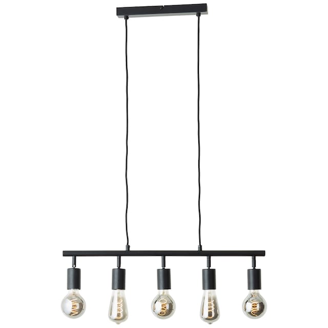 Brilliant Pendelleuchte »Tiffany«, 5 flammig-flammig, 90 x 63 cm, E27,  höhenverstellbar, Metall, schwarz matt | BAUR