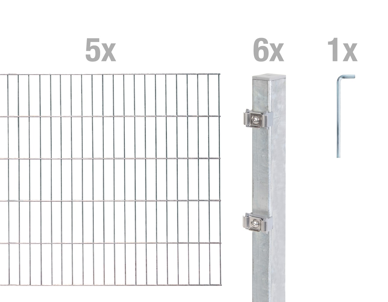 Alberts Doppelstabmattenzaun "Grundset" Höhe: 80-200 cm, Gesamtlänge: 4-30 m, zum Einbetonieren