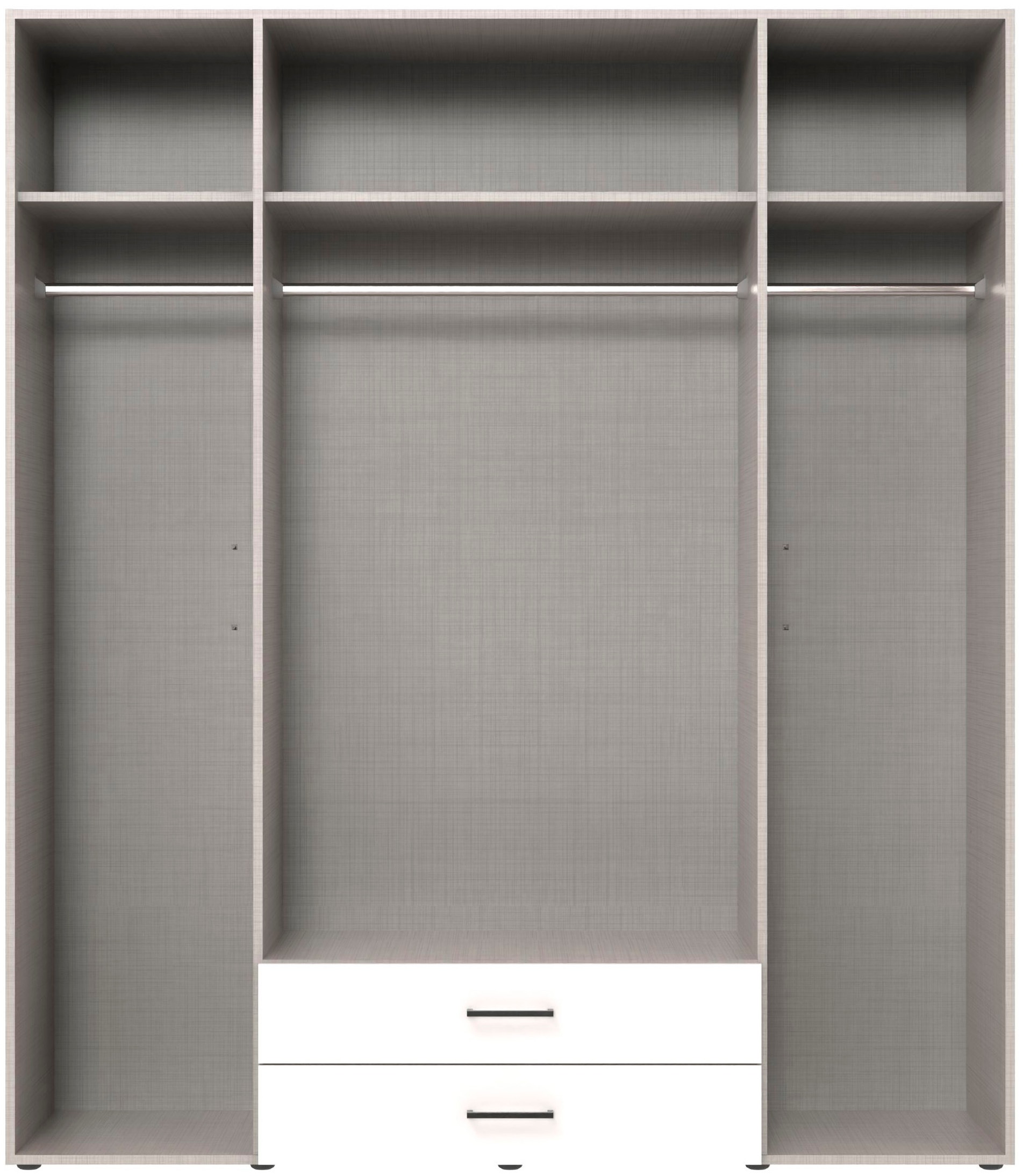 Wimex Kleiderschrank »Mugano, in vielen Breiten, 208 oder 236cm hoch, Made in Germany«, (mit langen oder kurzen Griffen aus Metall), wahlweise mit oder ohne Spiegel, mit Schubladen