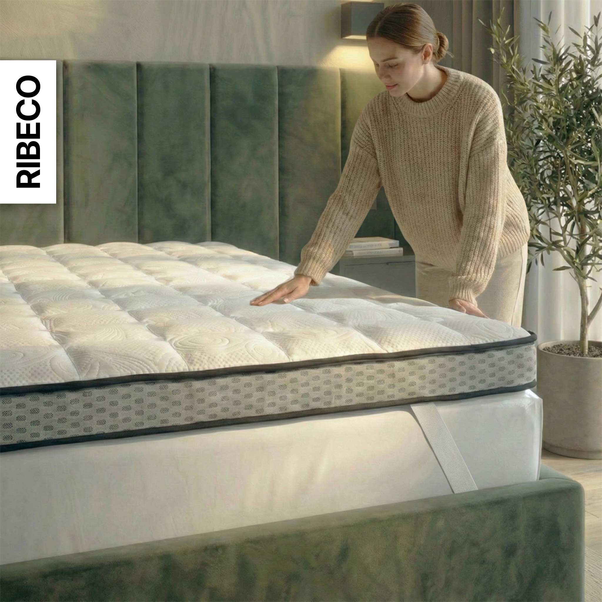 RIBECO Topper »Aaron MAXI, Topper 90x200 cm,180x200 cm« Matratze, Boxspringbett geeignet, ergonomisch, Made in EU
