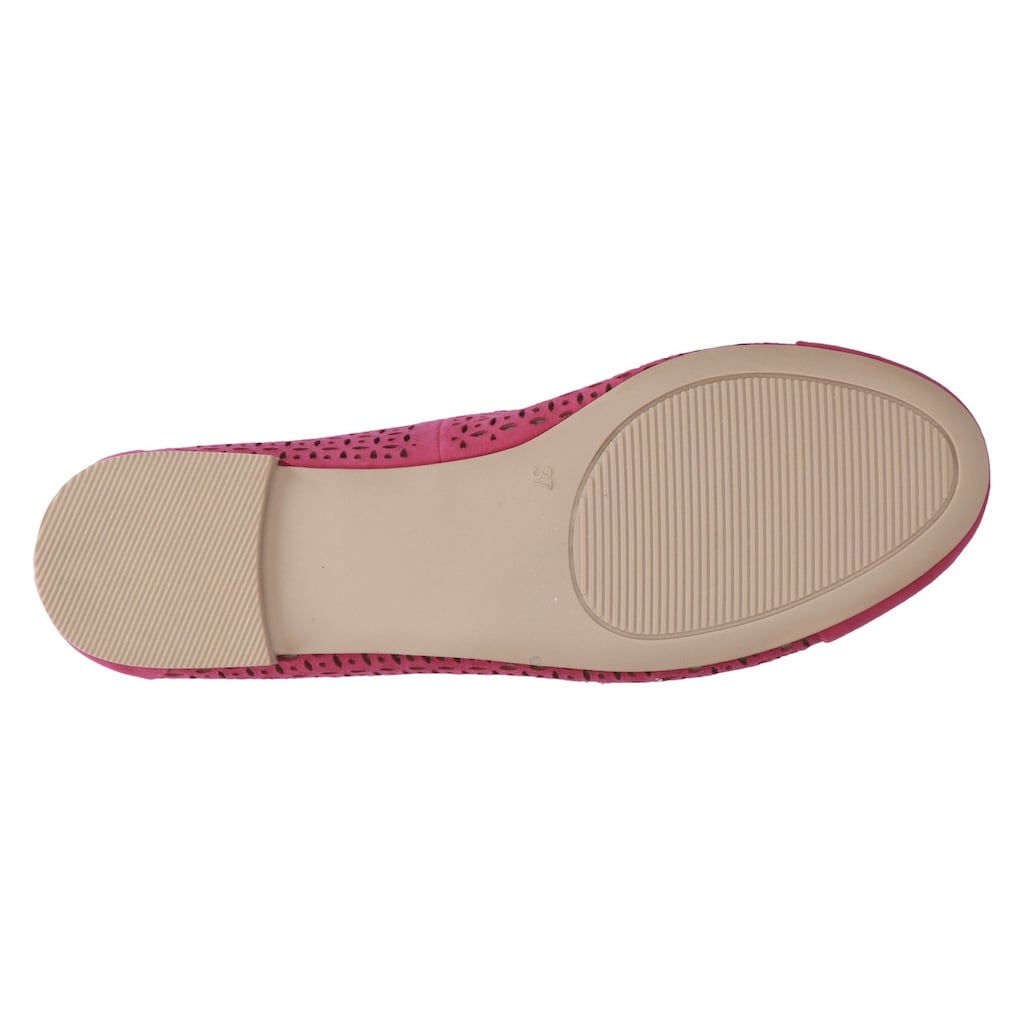 Caprice Ballerina, Schlupfschuh, Slipper, Festtagsschuh mit modischem Lochmuster