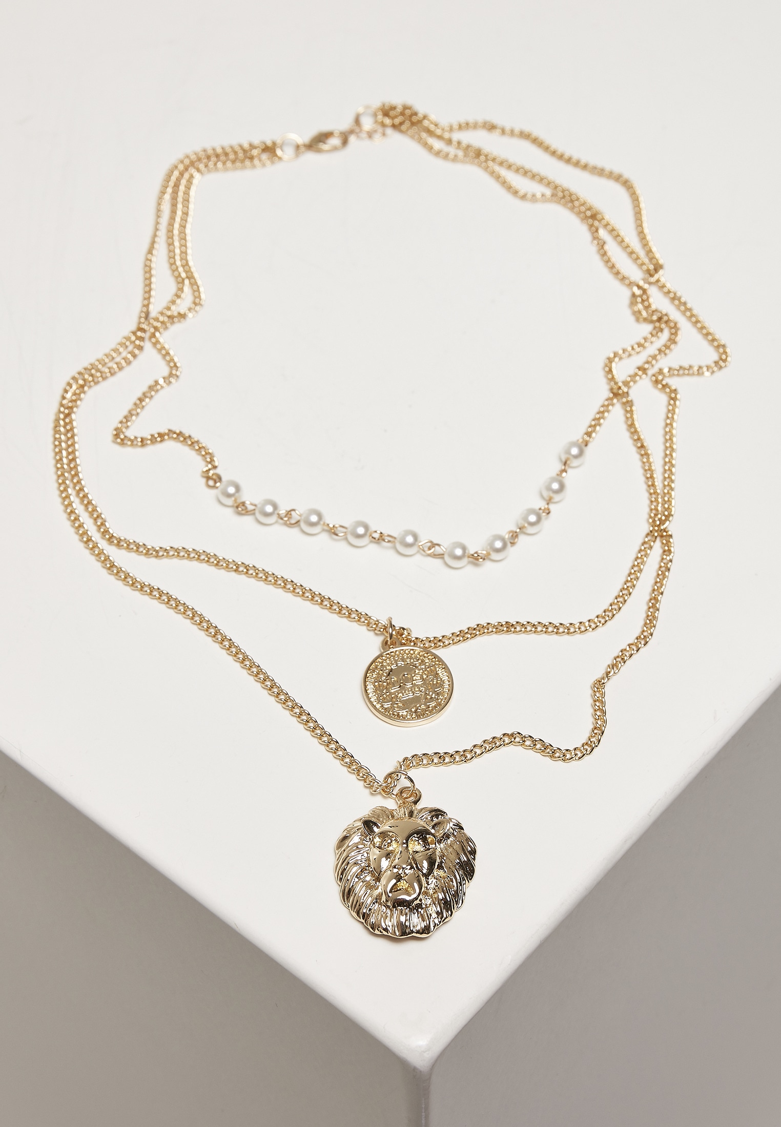 URBAN CLASSICS Edelstahlkette »Accessoires Lion Layering Necklace« kaufen |  BAUR