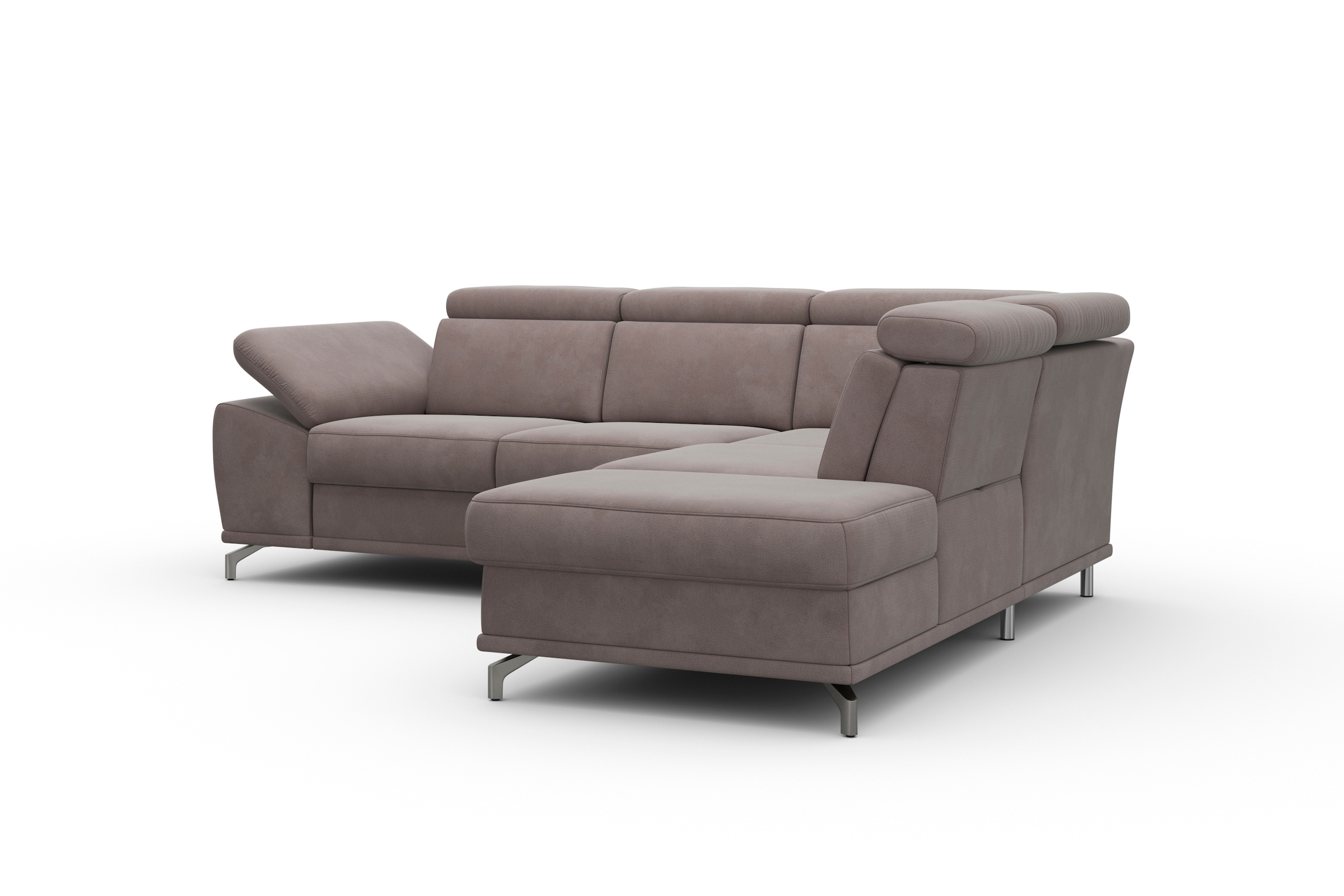 sit&more Ecksofa »Cabrio L-Form, mit Sitztiefenverstellung, Arm- und Kopfteilverstellung«, 3 Nierenkissen, Federkern, optional Bettfunktion und Stauraum