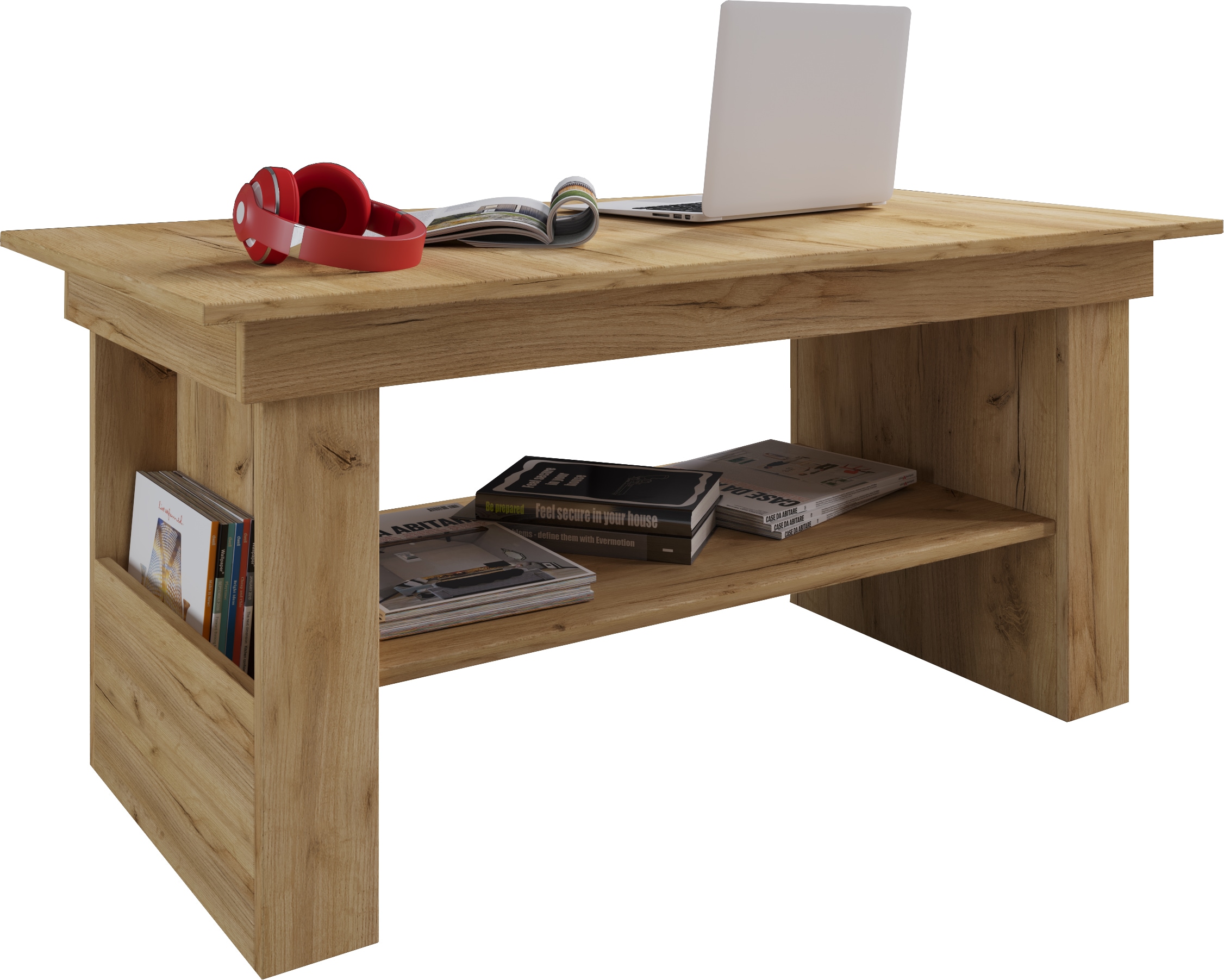 Couchtisch VCM "Holz Sofatisch Couchtisch Wohnzimmertisch Kobila", braun (honig, eiche), B:115cm T:58cm, Tische, Couchtisch