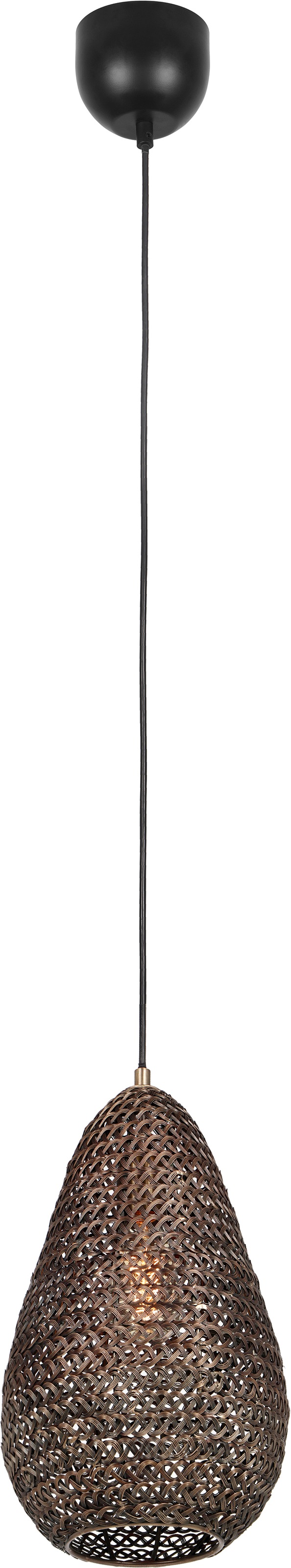 TRIO Leuchten Pendelleuchte »ZIVA, Vintage Hängelampe für Wohnzimmer oder Küche Ø 23cm H. 150cm« E27 1 Stk. warmweiß - kaltweiß Lampenschirm aus Draht-Geflecht, exkl 1x E27 max 10W