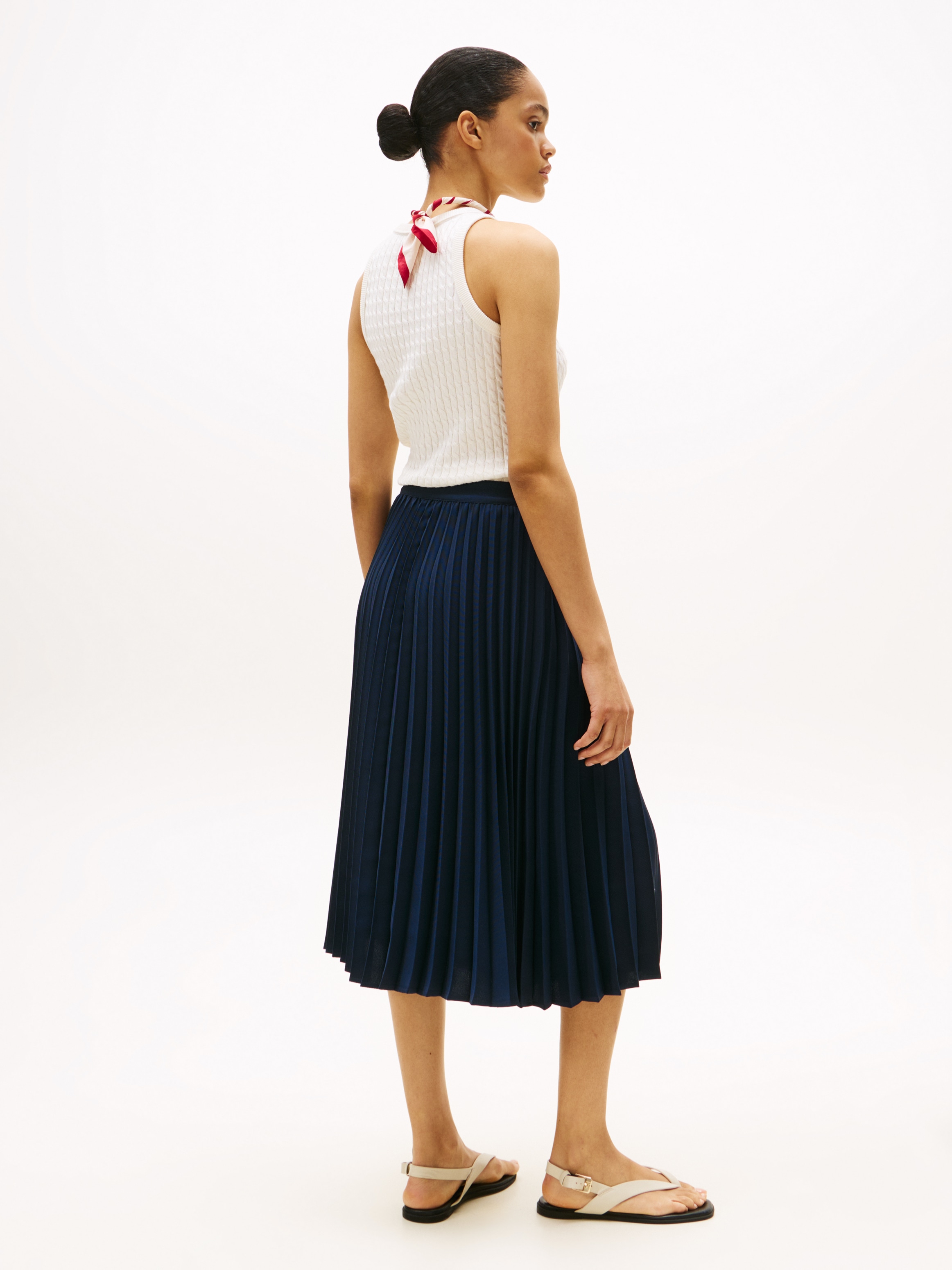 Tommy Hilfiger Plisseerock »FLUID PLEATED PULL ON MIDI SKIRT«, mit rundum Falten