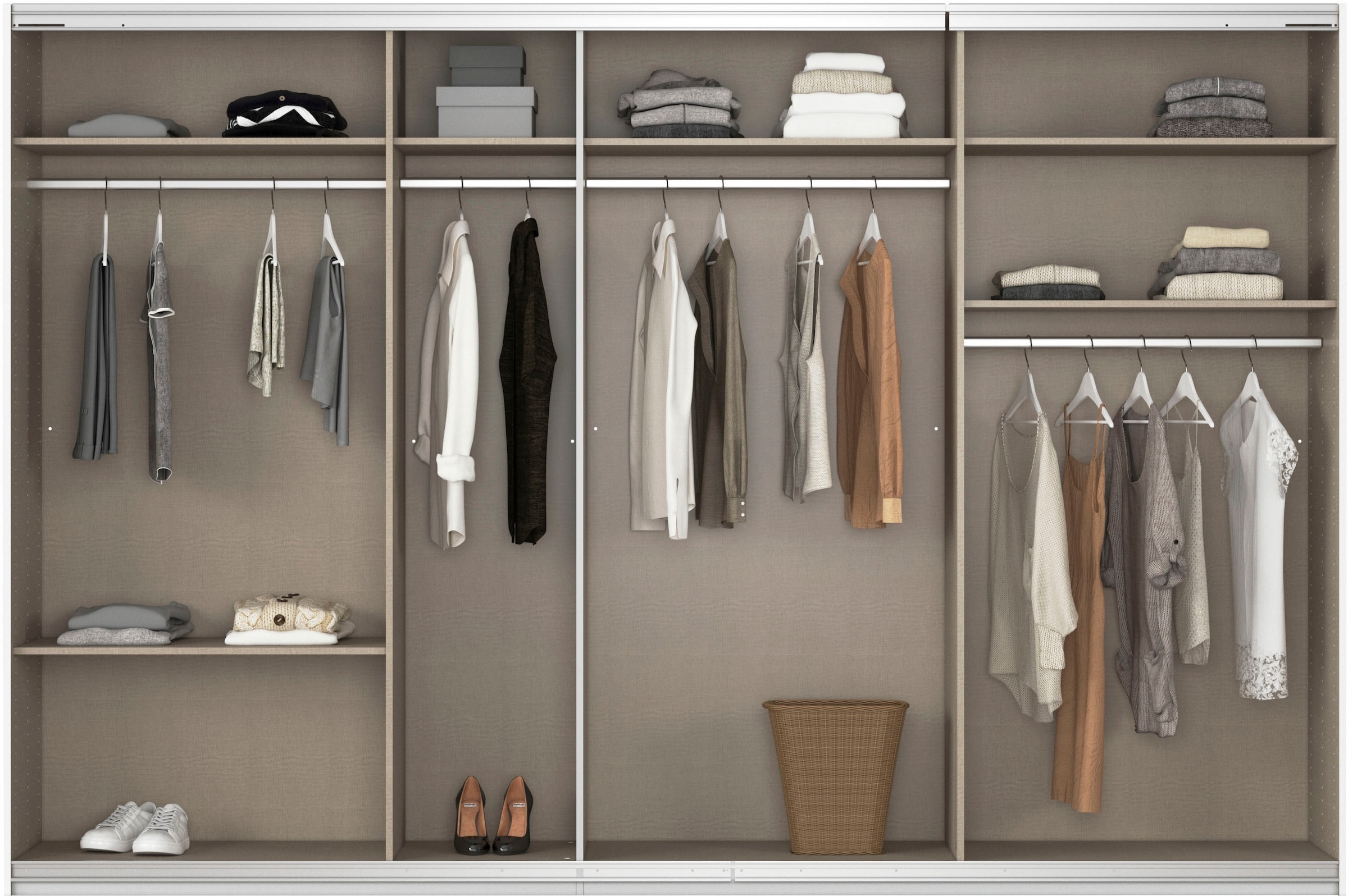 rauch Schwebetürenschrank »Kleiderschrank Schrank OTTO´S CHOICE Garderobe AGORDO«, (in zwei Griff-Farben), Top Innenausstattung, in 4 Breiten und 2 Höhen MADE IN GERMANY