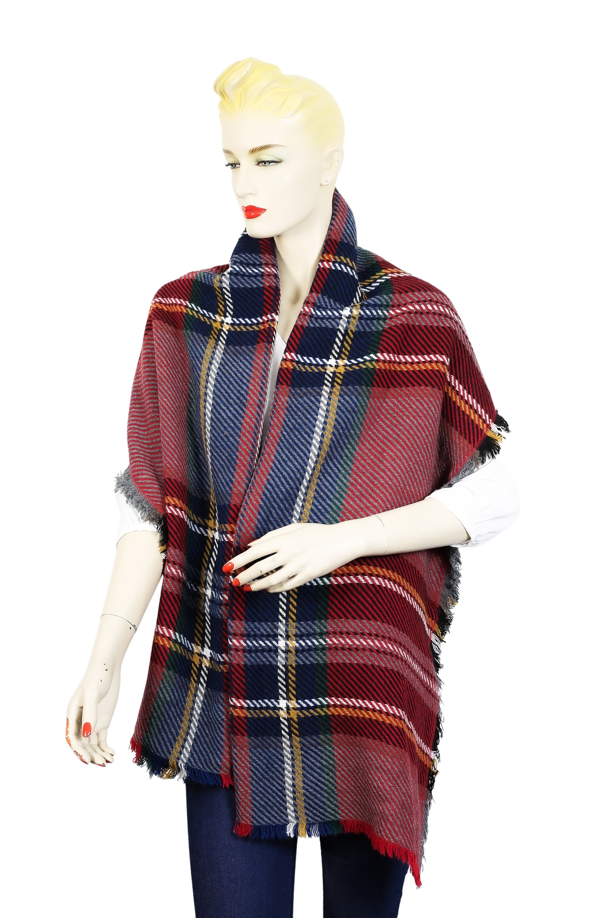 COLLEZIONE ALESSANDRO Wollschal »Karo«, gestreift, Made in Italy