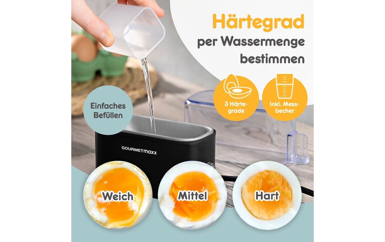 GOURMETmaxx Eierkocher »Kompakt 2.0 250 W« für 2 Stk. Eier 250 W Kompakter Design-Eierkocher für zwei Frühstückseier