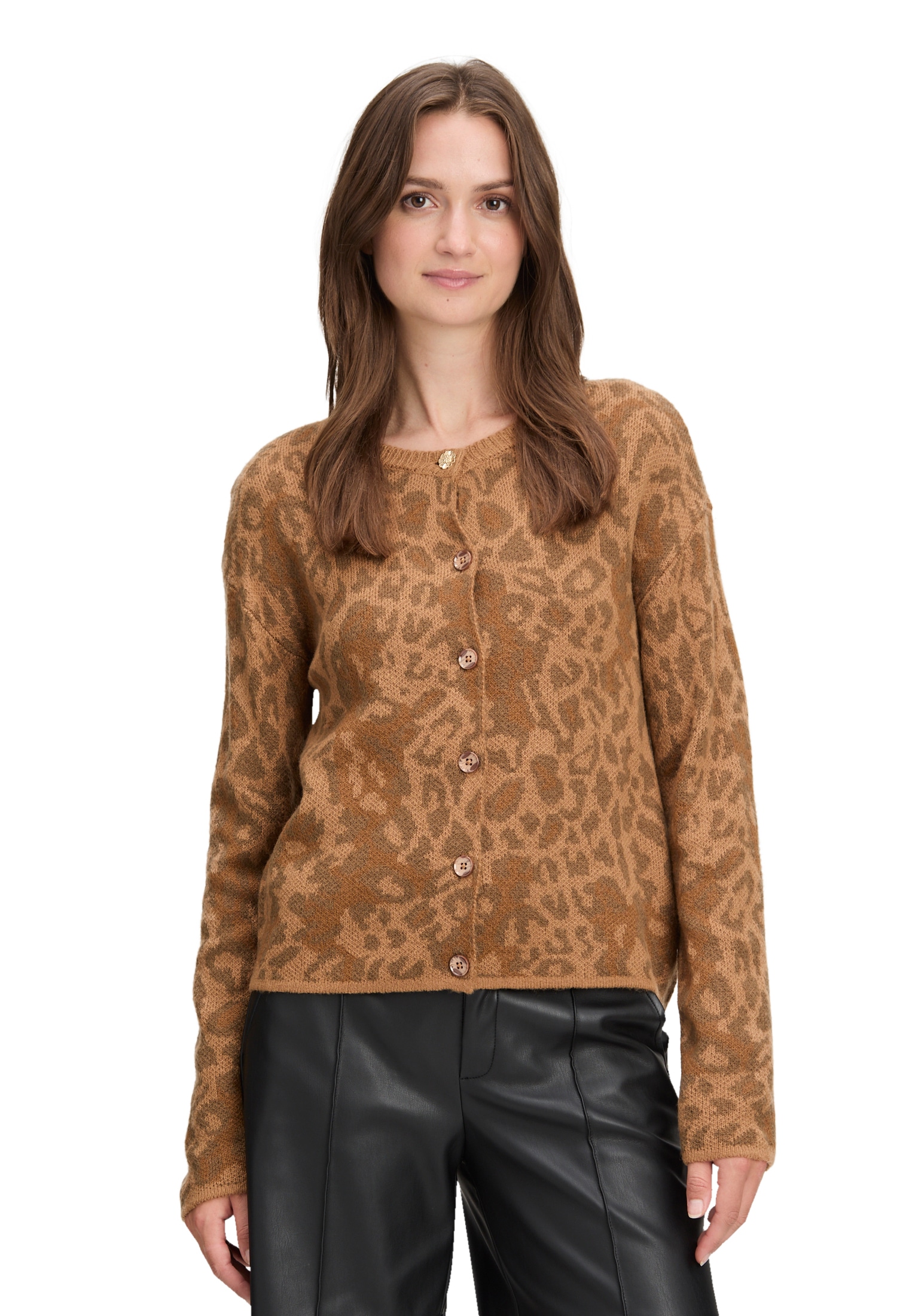 Cartoon Strickjacke "Damen Strick-Cardigan mit Rundhalsausschnitt" 1 Stk. t günstig online kaufen