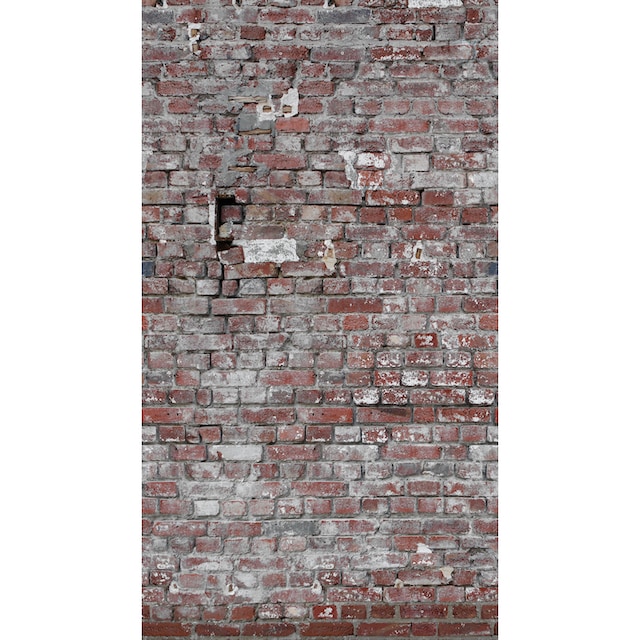living walls Fototapete »The Wall«, Steinoptik-urban-Motiv, Fototapete  Vintage Tapete Steinoptik Rot Grau Weiß online kaufen | BAUR