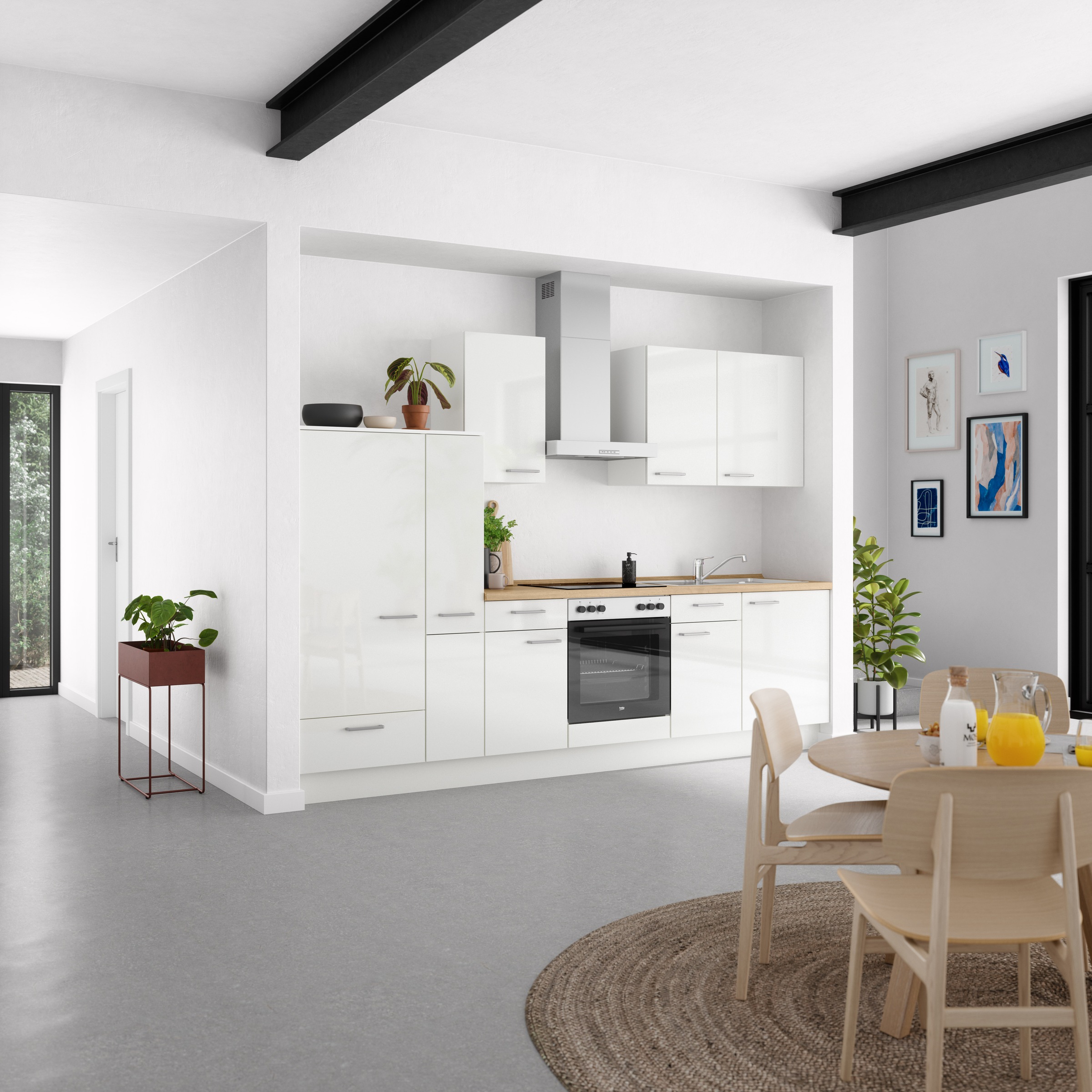 nobilia® Küchenzeile »"Flash I"«, vormontiert, Ausrichtung wählbar, Breite 300 cm, wahlw. mit E-Geräten