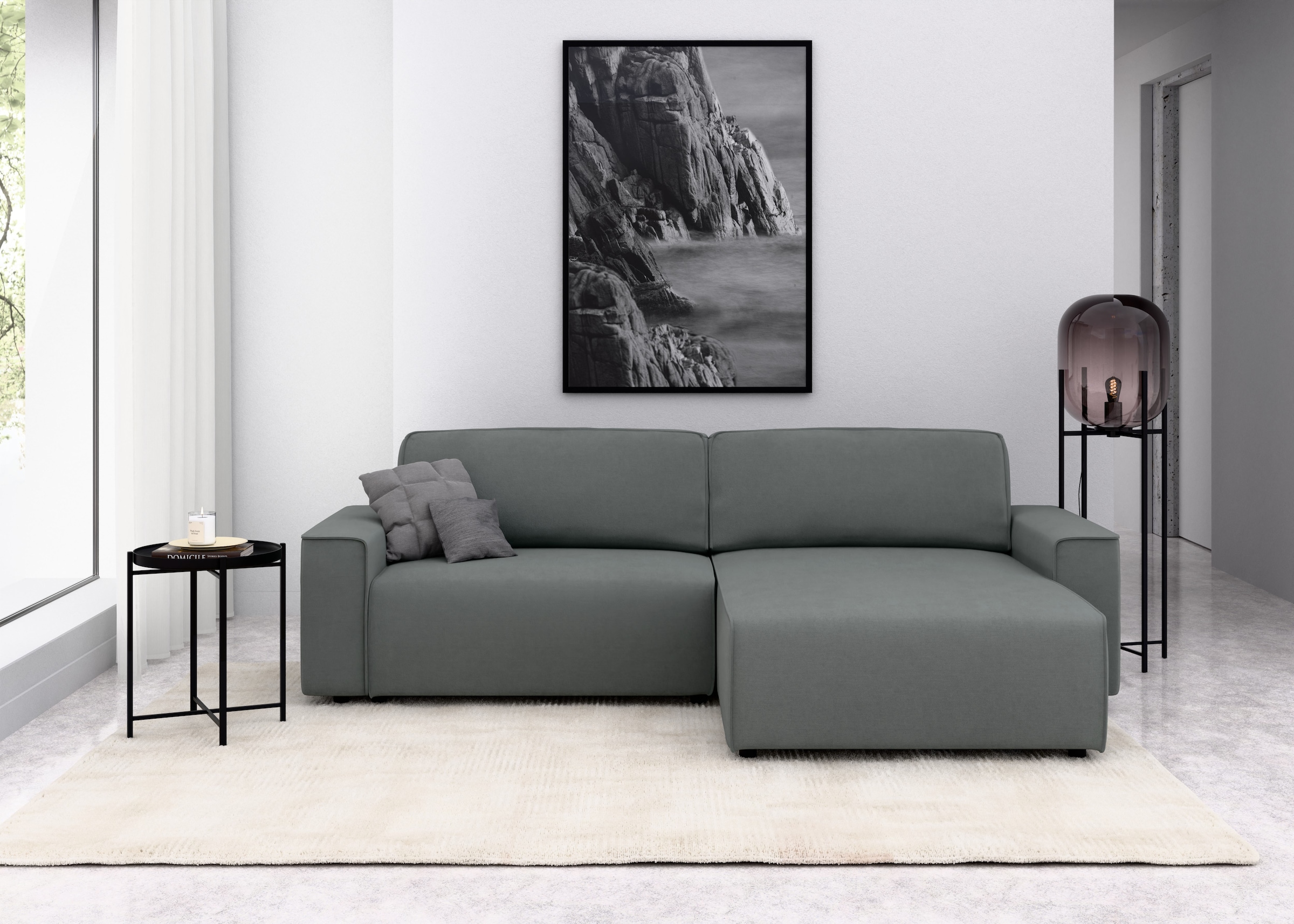 INOSIGN Ecksofa "Chance, Recamiere beidseitig montierbar, Schlaffunktion, B günstig online kaufen