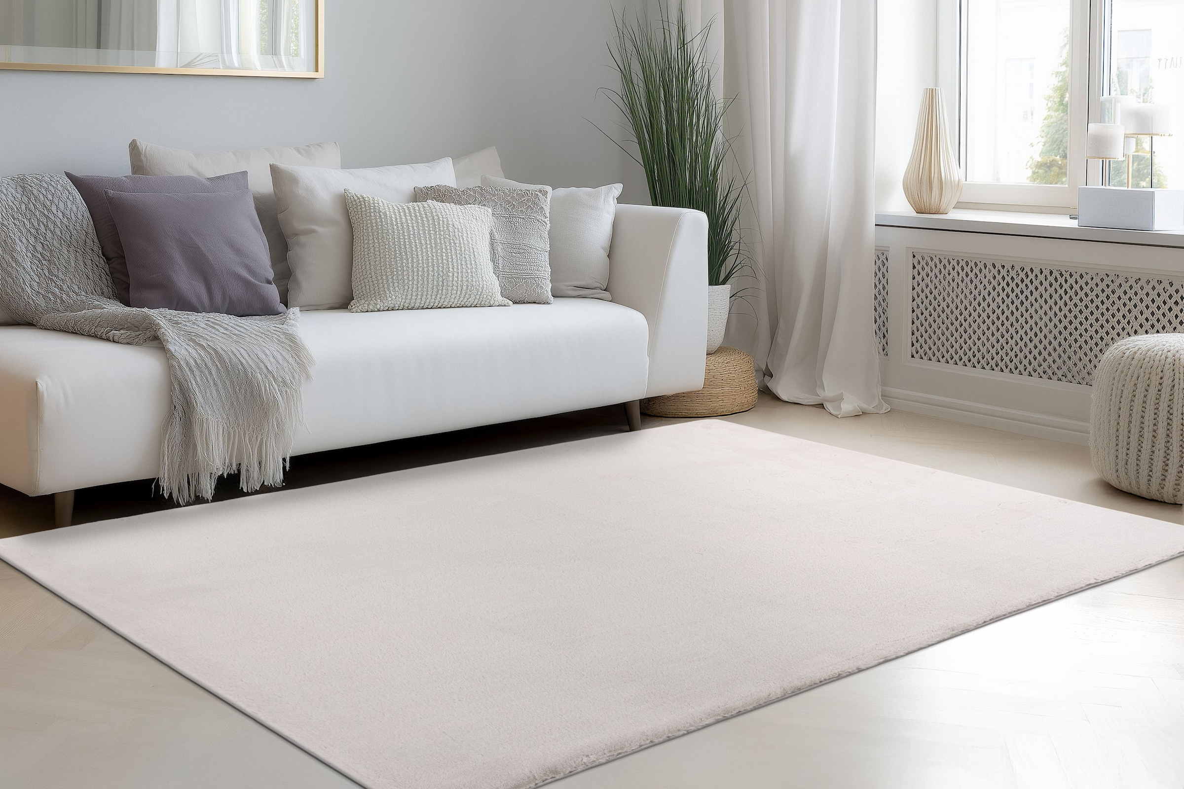 Kayoom Hochflor-Teppich »Emperor 525« rechteckig 23 mm Höhe weicher Hochflor, Fell Haptik, Wohnzimmer