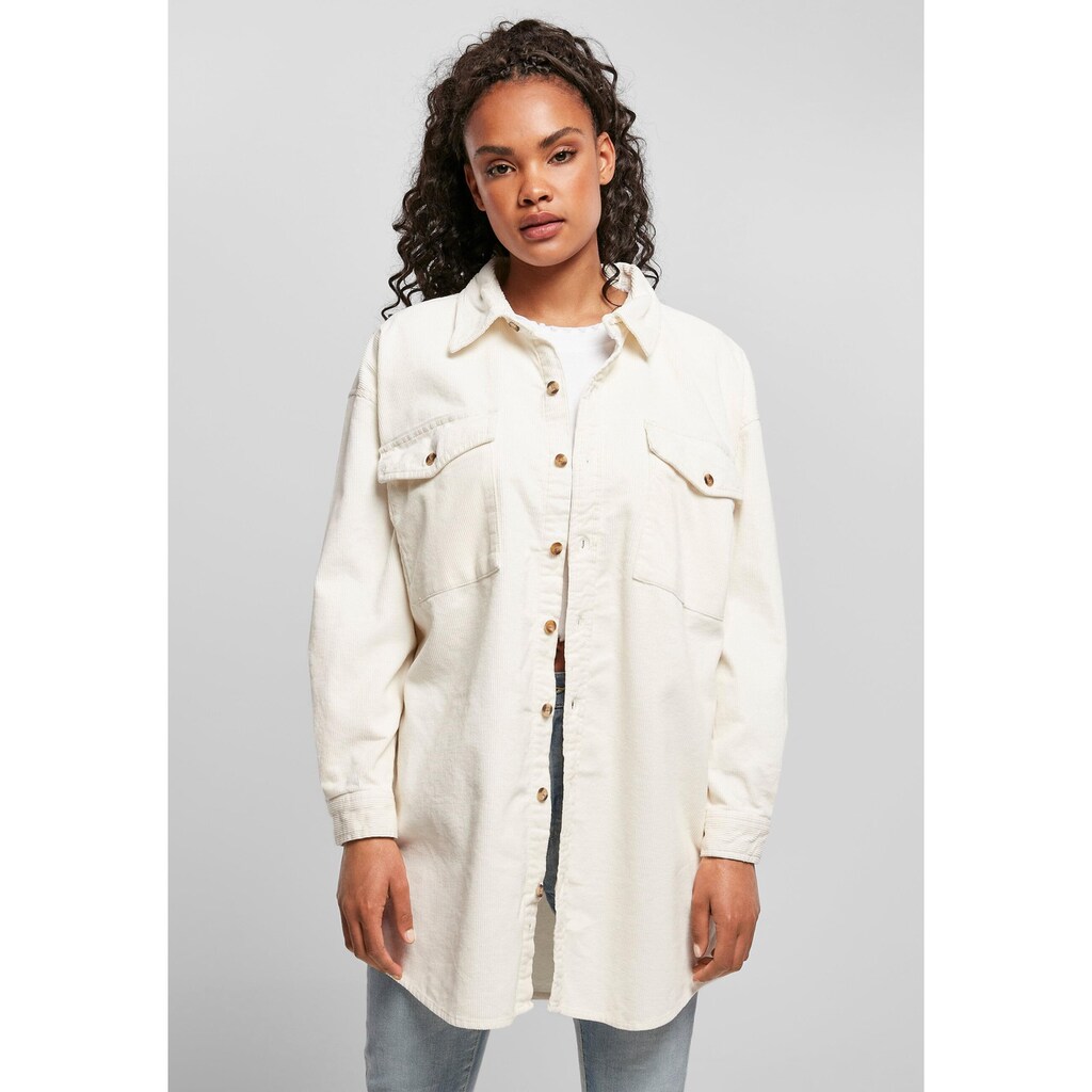 URBAN CLASSICS Hemdbluse »Urban Classics Damen Ladies Long Corduroy Overshirt«