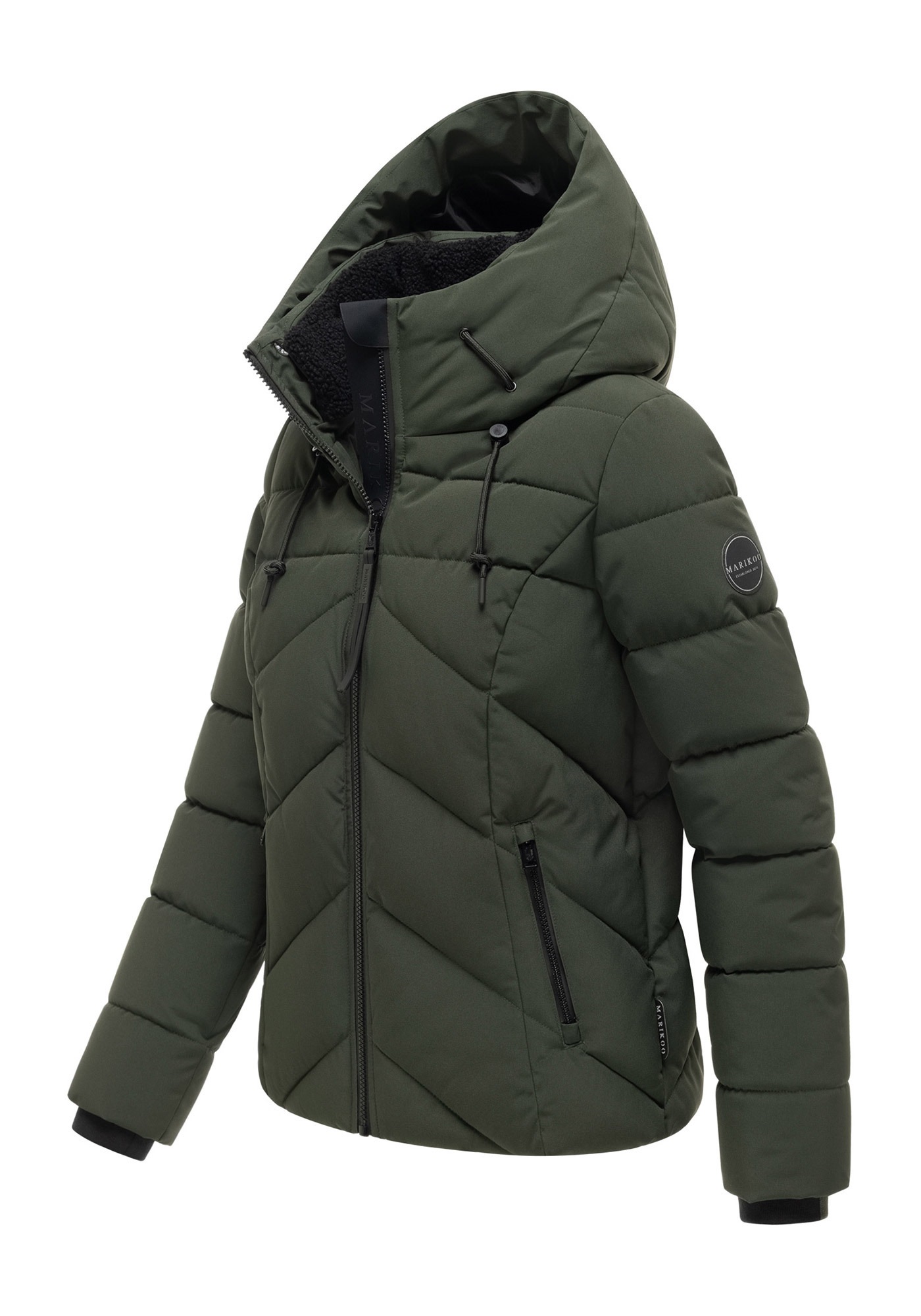 Marikoo Winterjacke »Naanda« mit Kapuze Steppjacke mit diagonaler Steppung, Kapuze, hohem Kragen