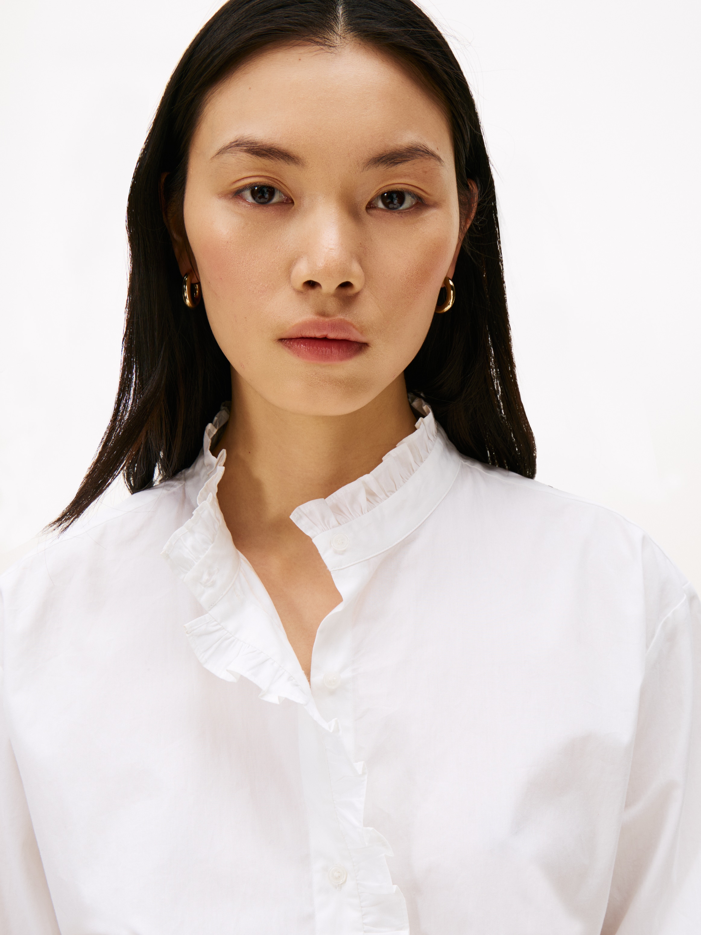 Tommy Hilfiger Rüschenbluse »POPLIN RUFFLE SHIRT« mit Rüschen Detail