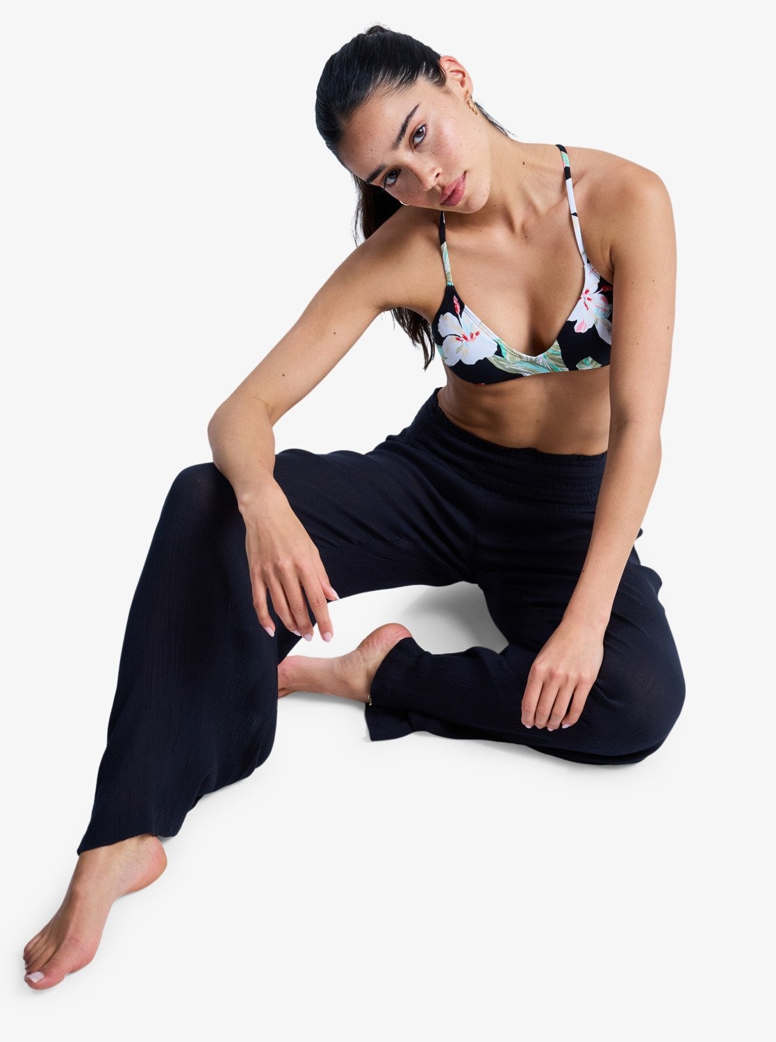 Roxy Strandhose »ALONG THE SUNSET«  weite Passform, ohne Verschluss, mit Logostickerei