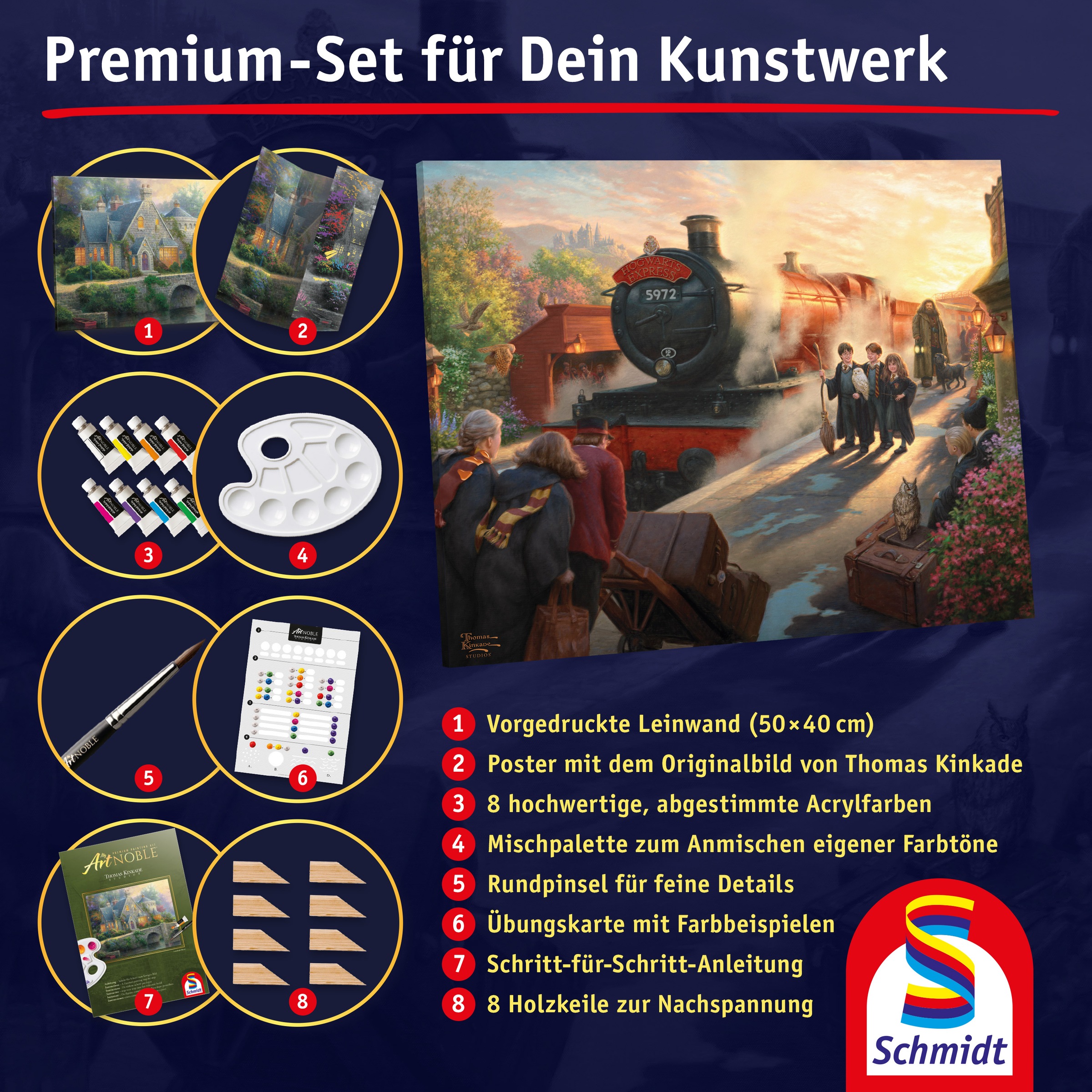 Schmidt Spiele Malvorlage »MyArtNoble, Thomas Kinkade,  Malset Harry Potter Hogwarts Express«