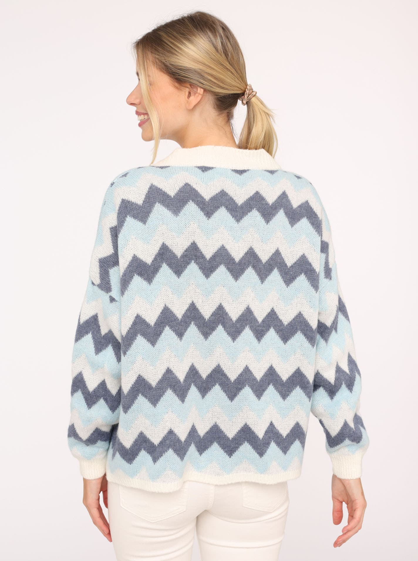 Zwillingsherz Strickjacke »"Buntes ZickZack"«, mit figurumspielendem Schnitt